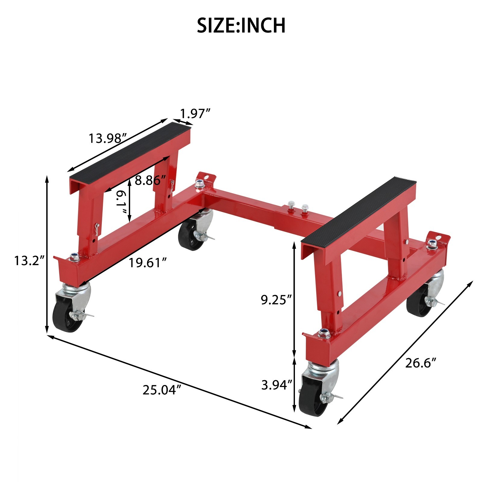 ATV Motorcycle Engine Cradle Dolly, Motorcycle Dolly, Engine Stand ,Red
