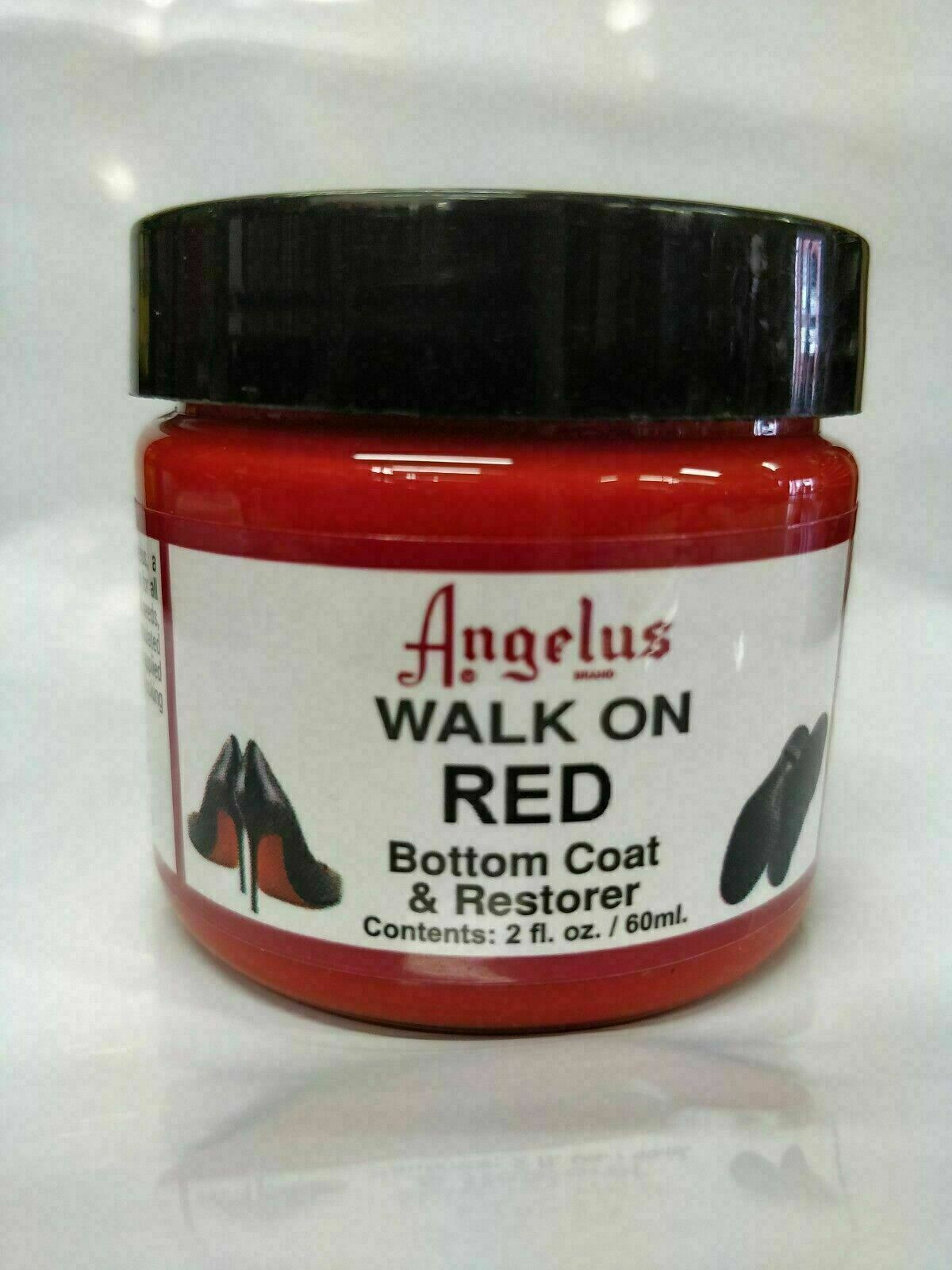 Angelus Brand Walk On Red - 2 oz Red Shoe Sole Paint DIY Louboutin Soles