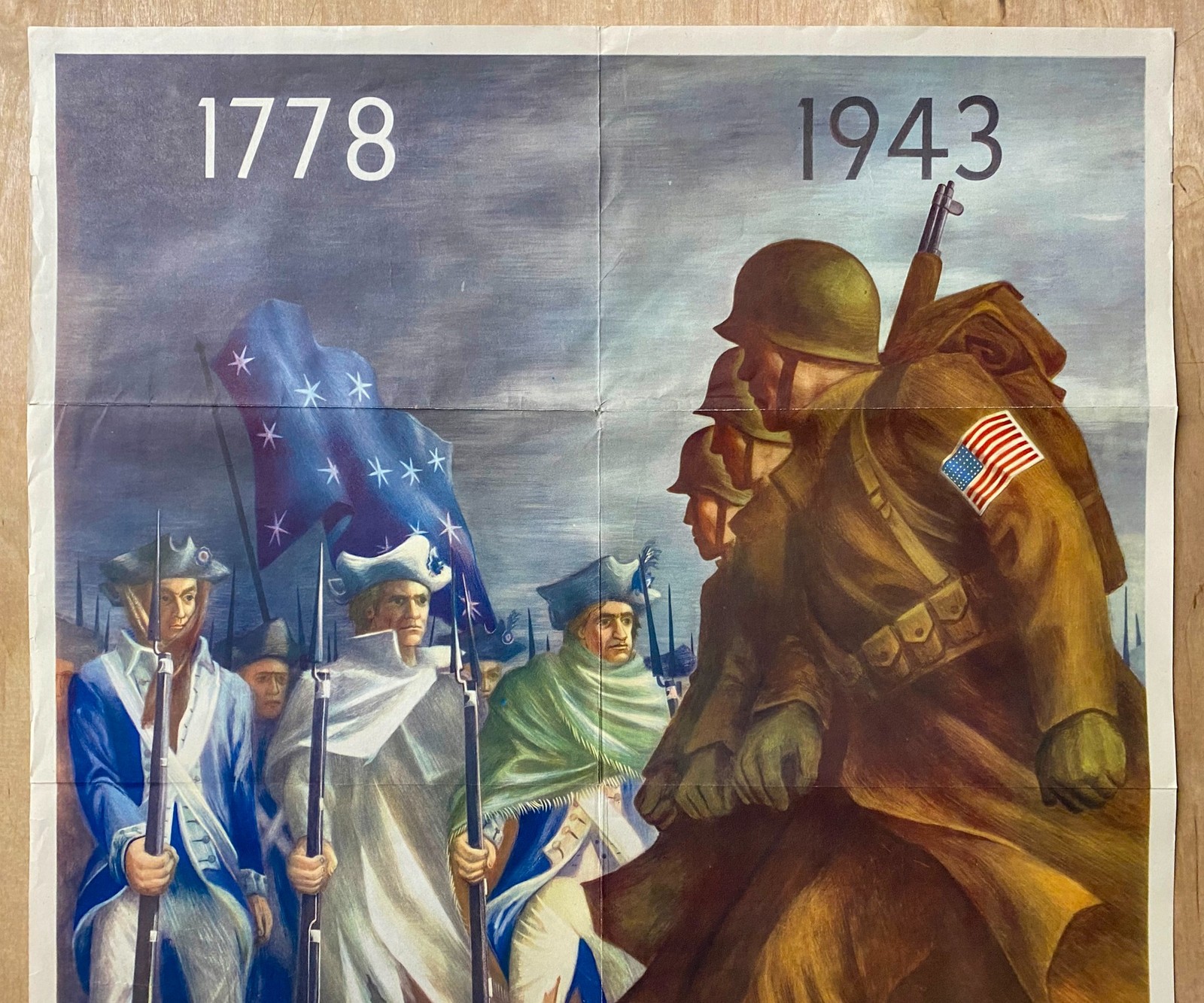 1778-1943 Americans Will Always Fight For Liberty Poster Bernard Perlin Original