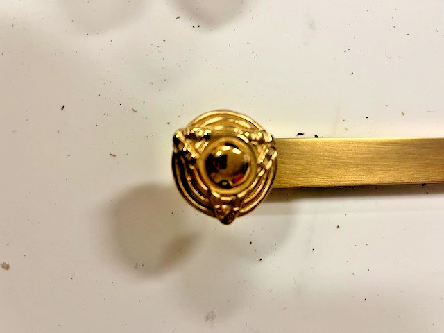 An amazing set of new Sherle Wagner gold plated door bolts