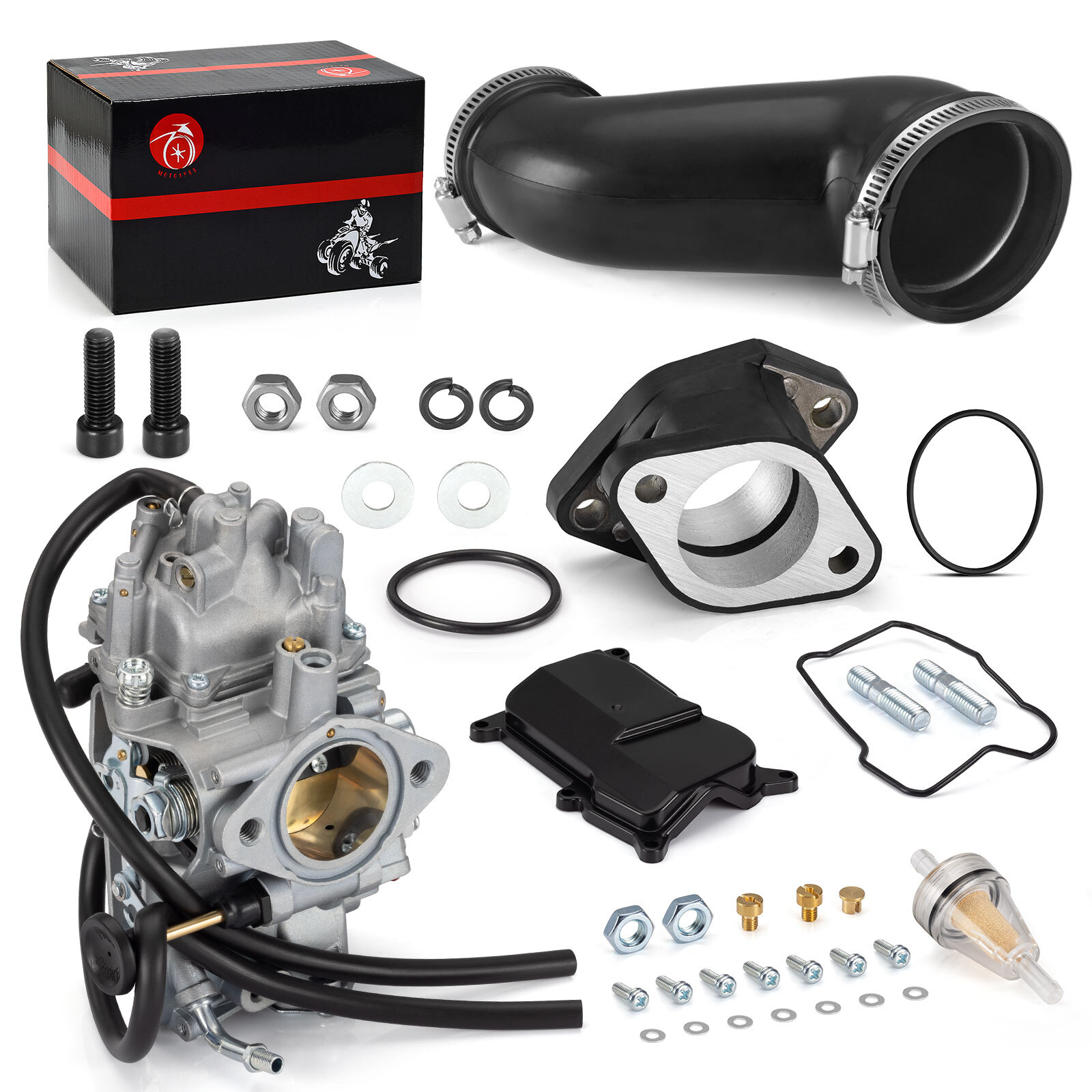 Carburetor & Intake Boot Joint & Air Box Cleaner Joint For Yamaha Warrior 350