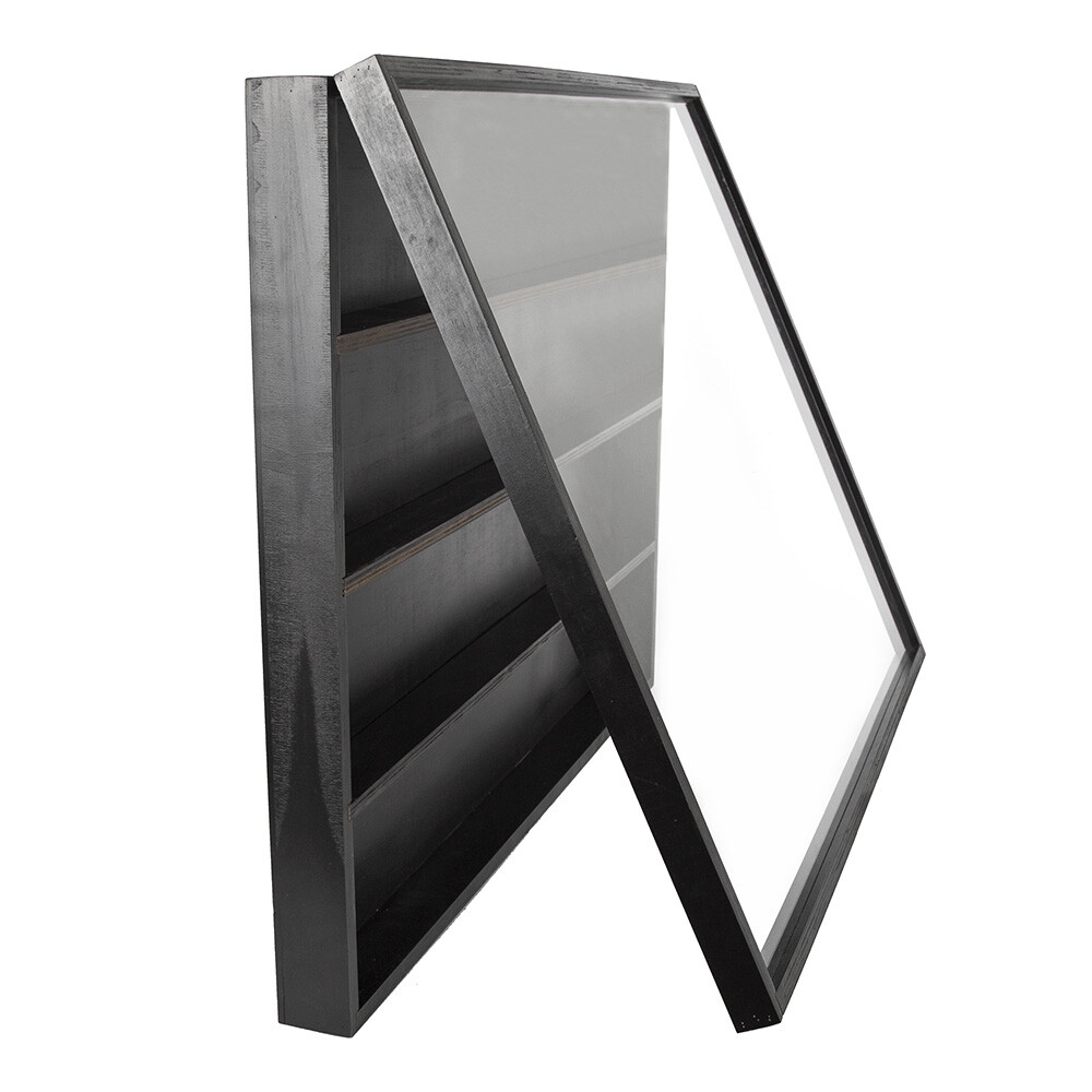 Sports Card Display Case 36 Graded Cards Baseball Wooden Frame UV Protection