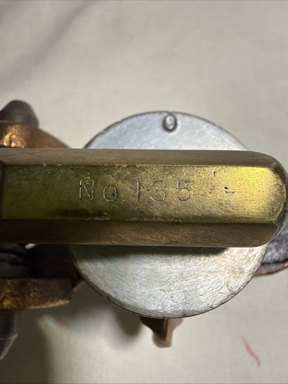 Polished Bronze Inclinometer w/ Micrometer Adjustment W a Starrett No. 135 Level