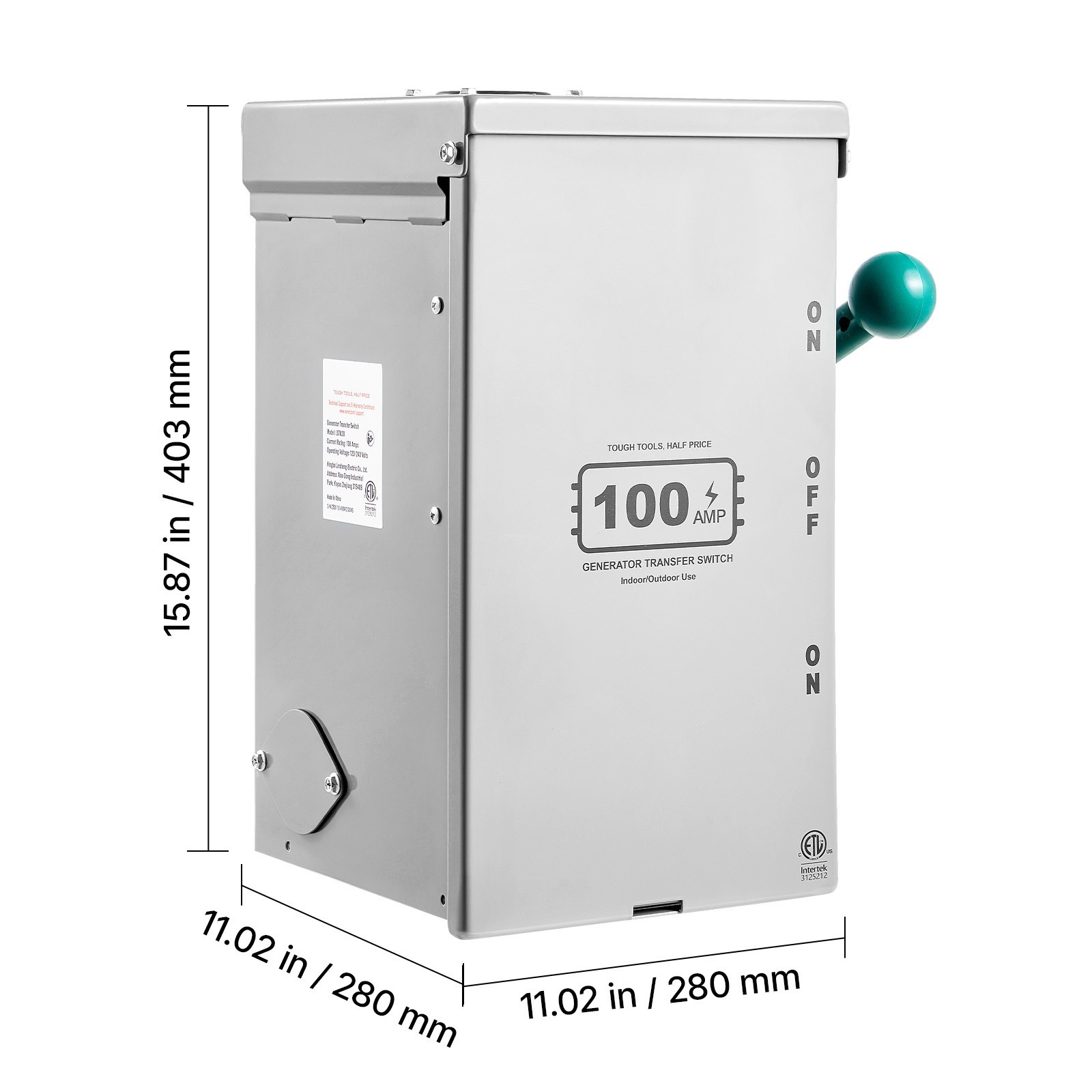 100A Generator Transfer Switch 24000W Manual Transfer Switch 120/240V