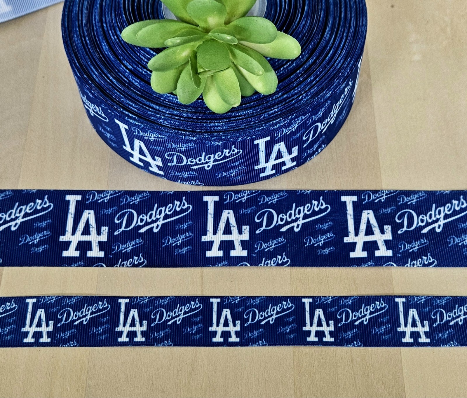 7/8 & 1.5" (1YD) Los Angeles Dodgers Grosgrain Ribbon Baseball Sports Ribbon