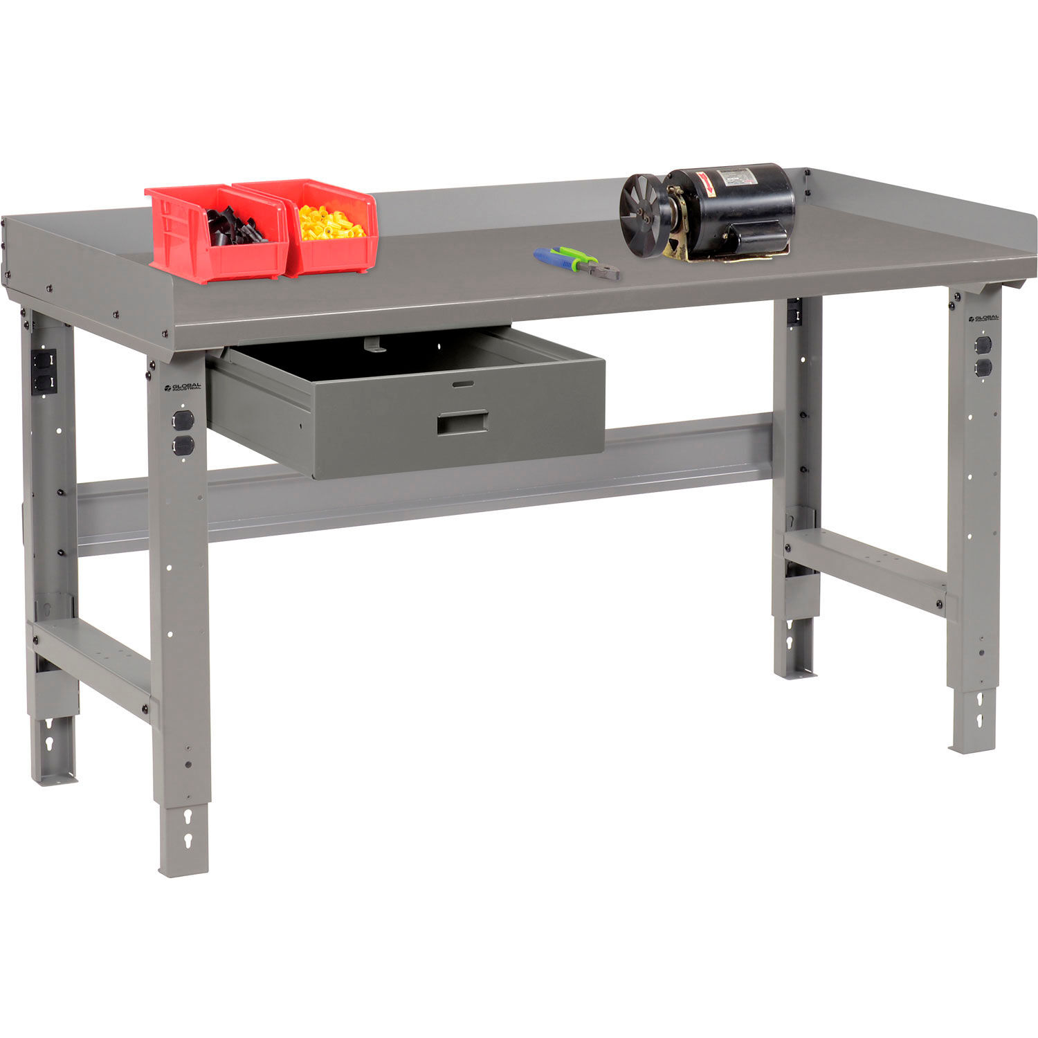 Global Industrial Workbench Steel Square Edge Top Drawer 48"W x 30"D Gray
