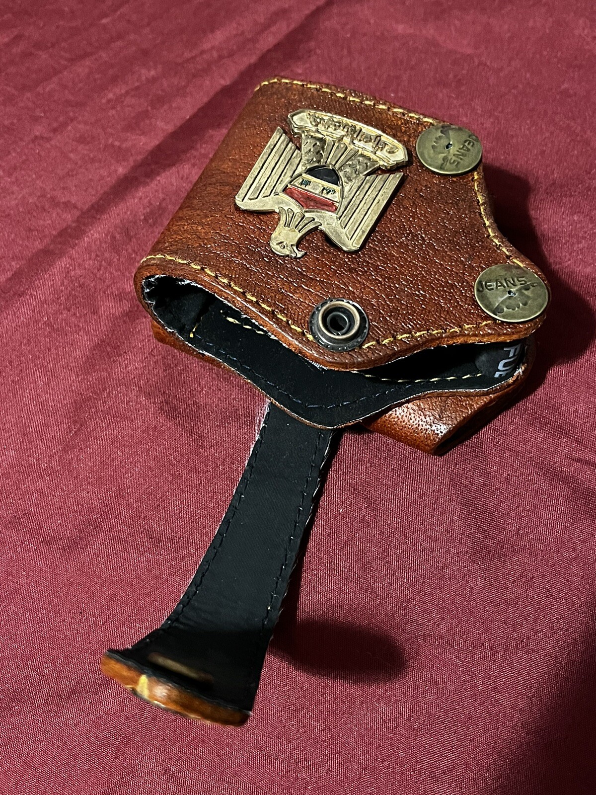 Iraqi Leather Brown holster With Iraqi Metal Eagle Emblem