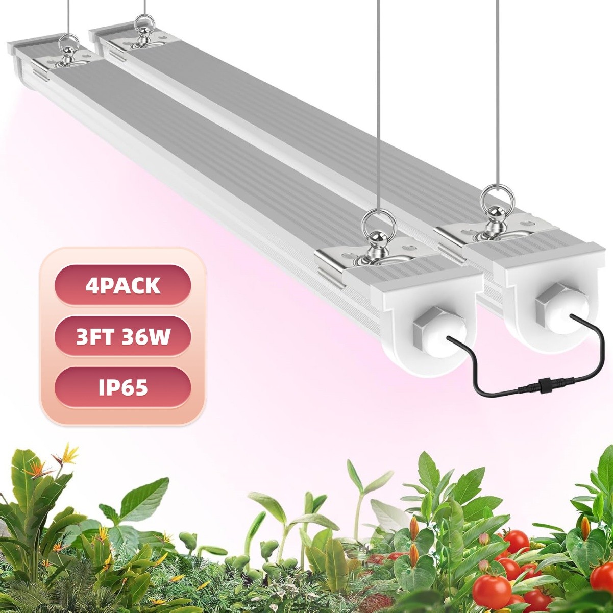 LED Grow Lights 2-20Pack T8 3-4FT 36、48W Indoor Linkable LED Plant Growing Lamps