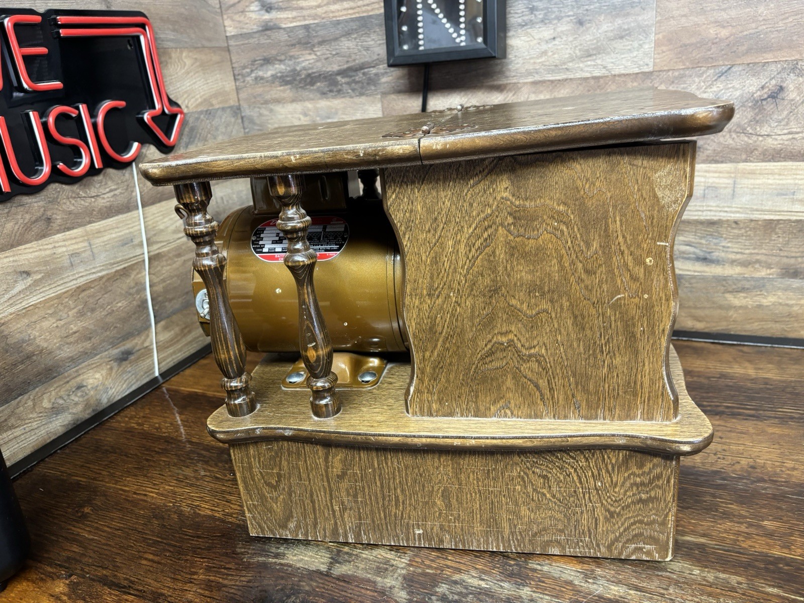 Golden Grain Grinder Wheat Grinder Dayton 3/4 HP Motor W/Wood Cabinet Vintage