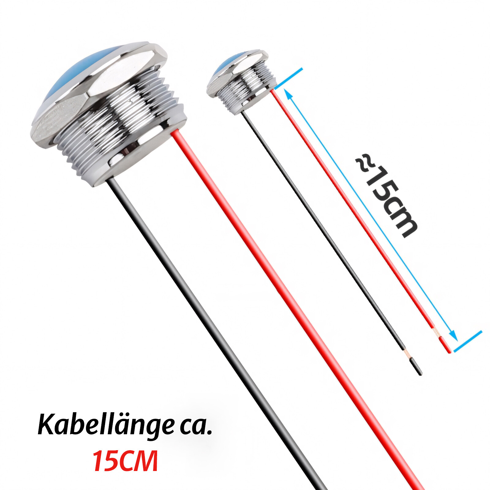 Metal Indicator Light LED Waterproof Small Line Power Signal Light AC/DC 3V-220V