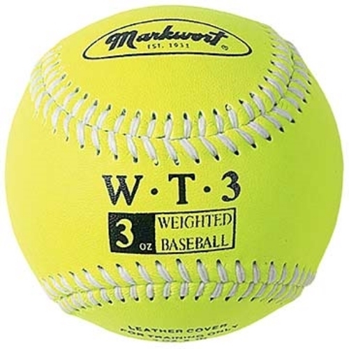 3 oz Ounce Weighted Strength TRAINING Ball Pitcher Pitching BASEBALL Yellow