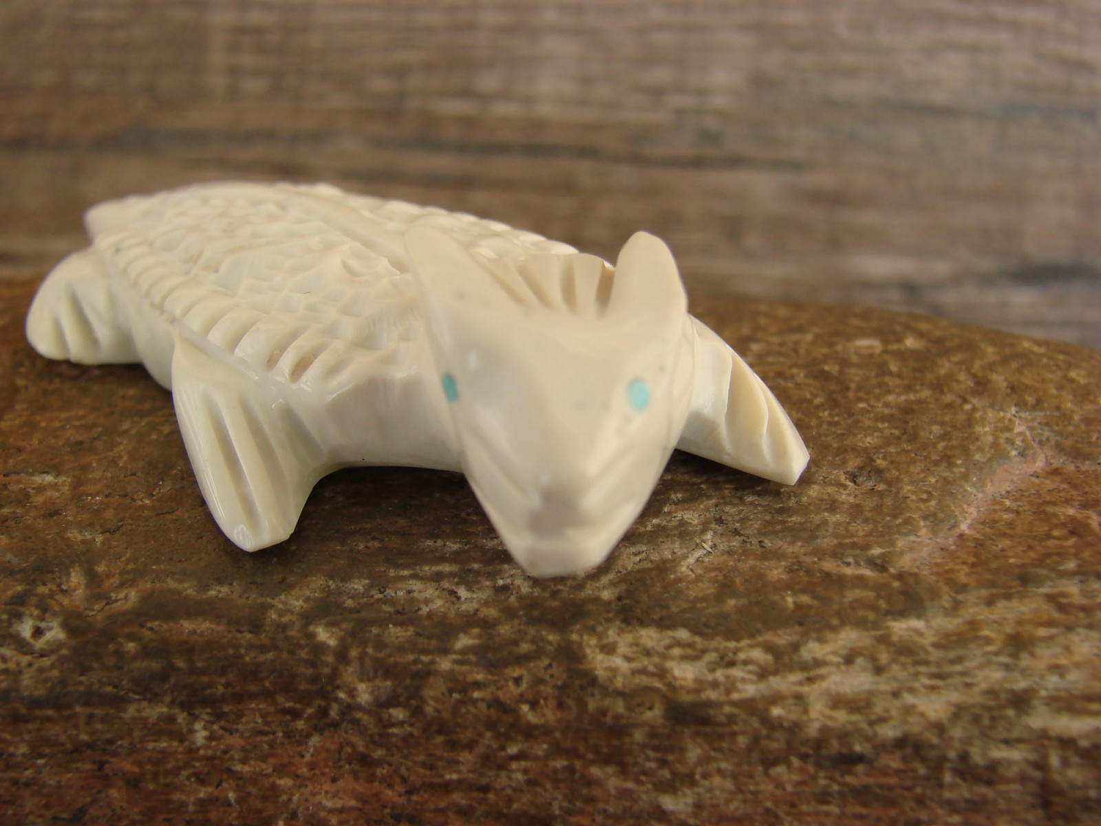 Native American Zuni Fish Rock Horned Toad Fetish - Livingston