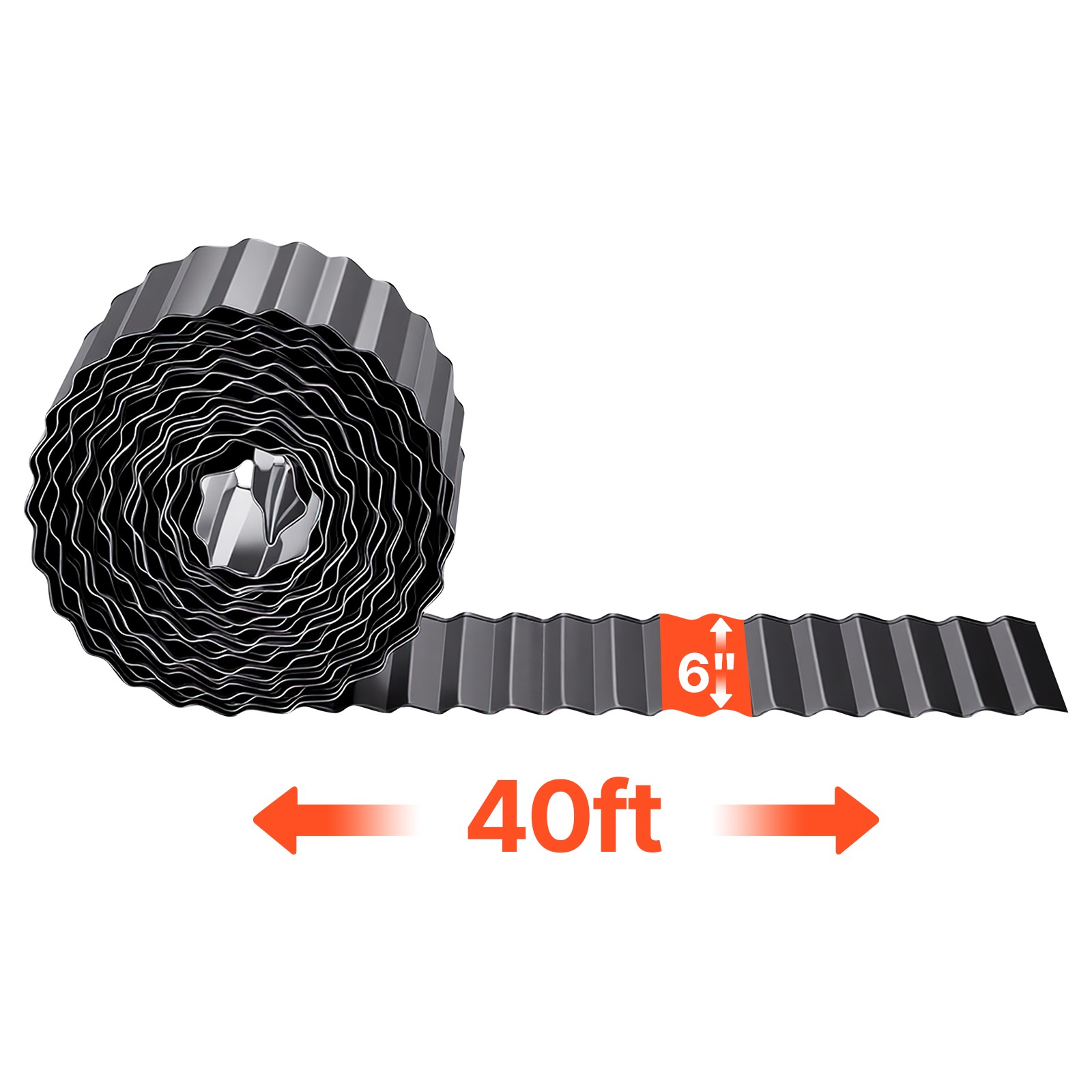 Uimoso Galvanized Steel Garden Edging 40 ft x 6 in Metal Landscape Border