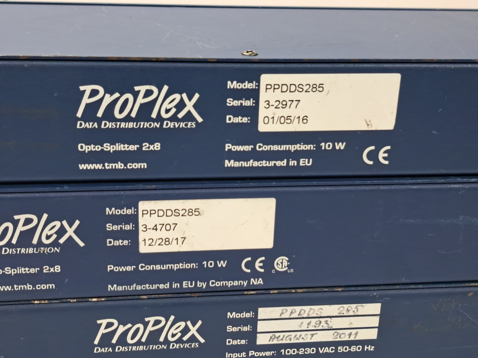 TMB ProPlex PPDDS285 DMX512 Opto-Splitter 2x8 2x 5-Pin XLR In 8x Out Rackmount