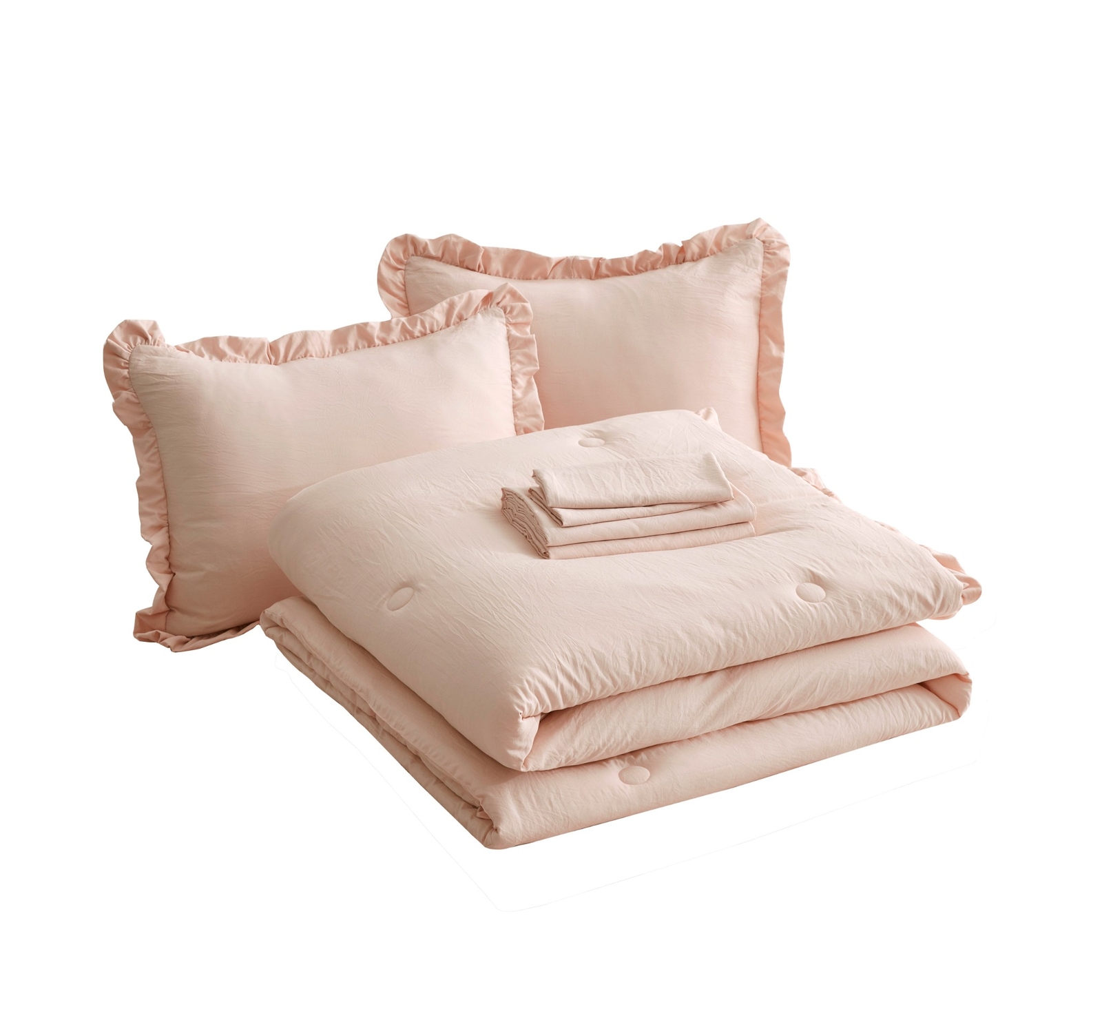 Chezmoi Collection Eleanora Bed in a Bag Comforter Set w/ Ruffle Edge Trim