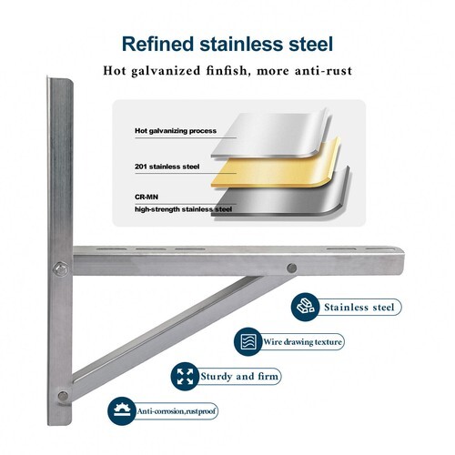 2x Wall Mounting Bracket for Mini Split Air Conditioner Outdoor Stainless Steel