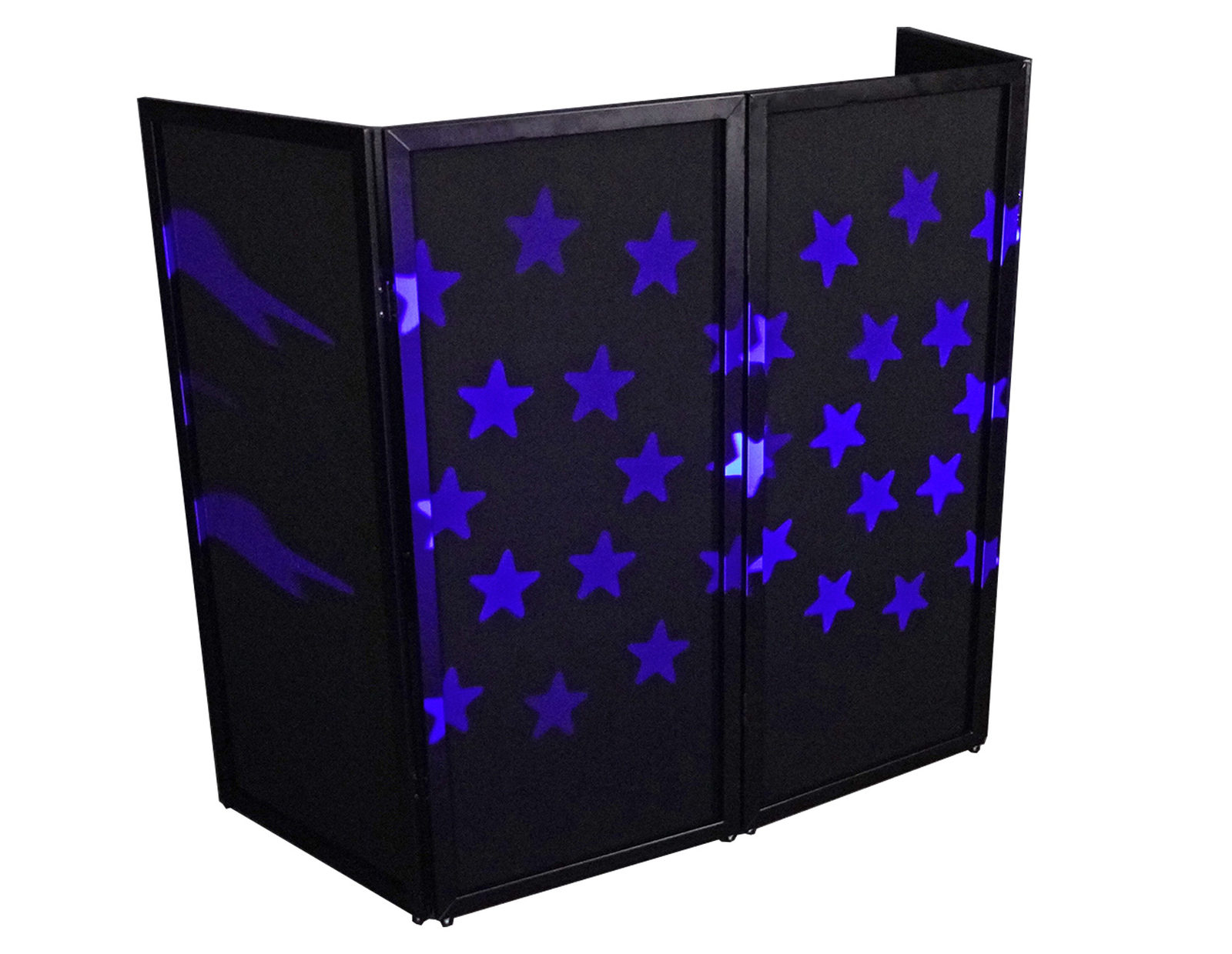 Rockville RFSSB Black DJ Event Facade 80" x 44" Steel Frame Booth+Travel+Scrim