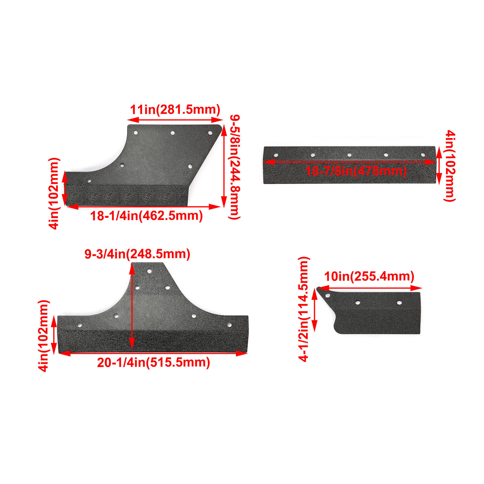 NEW 4 Door Body Armor Cladding Rocker Guards Set For Jeep Wrangler JK JKU 07-18