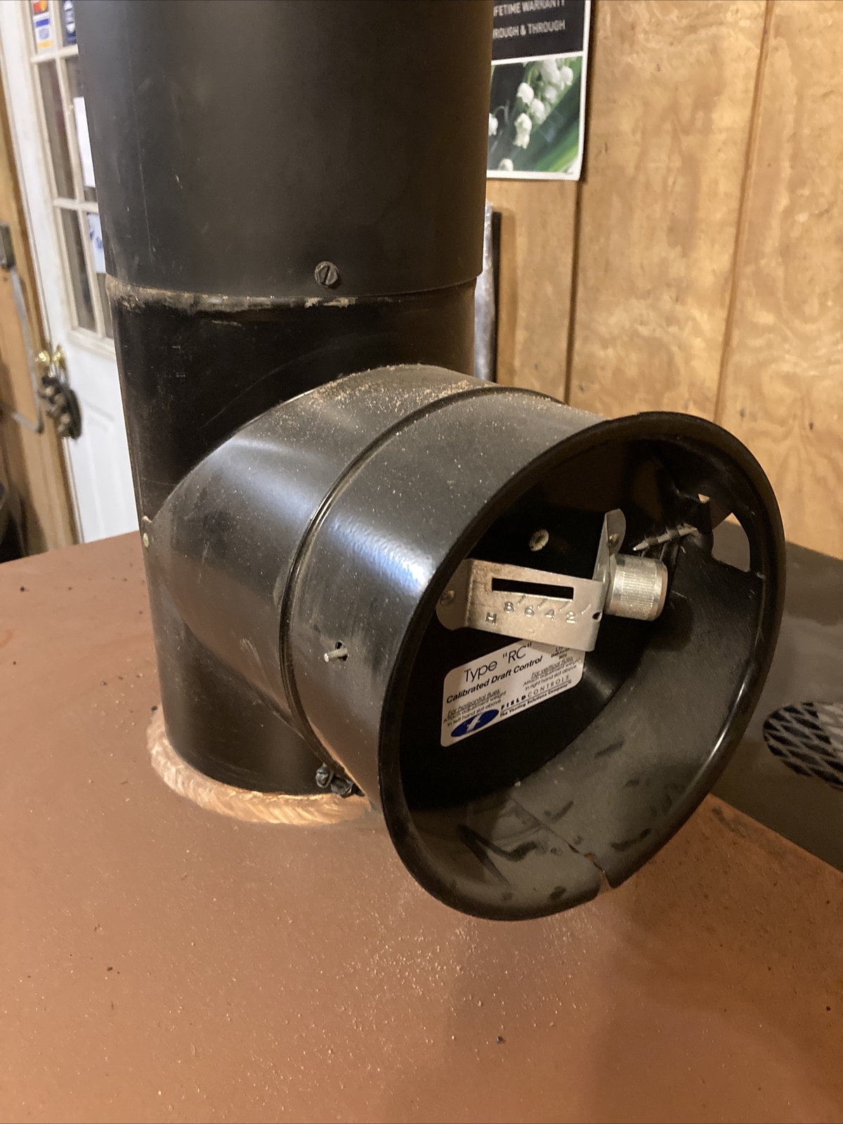 6” Barometric Damper W/ Tee Field Controls 6 RC/BT