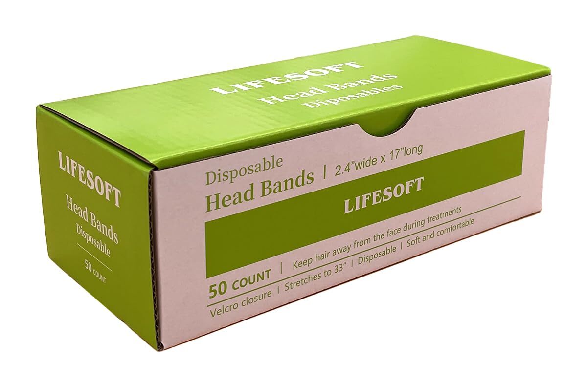 50-500 Count Disposable Facial Spa Headbands Elastic Hair Wrap with Closure