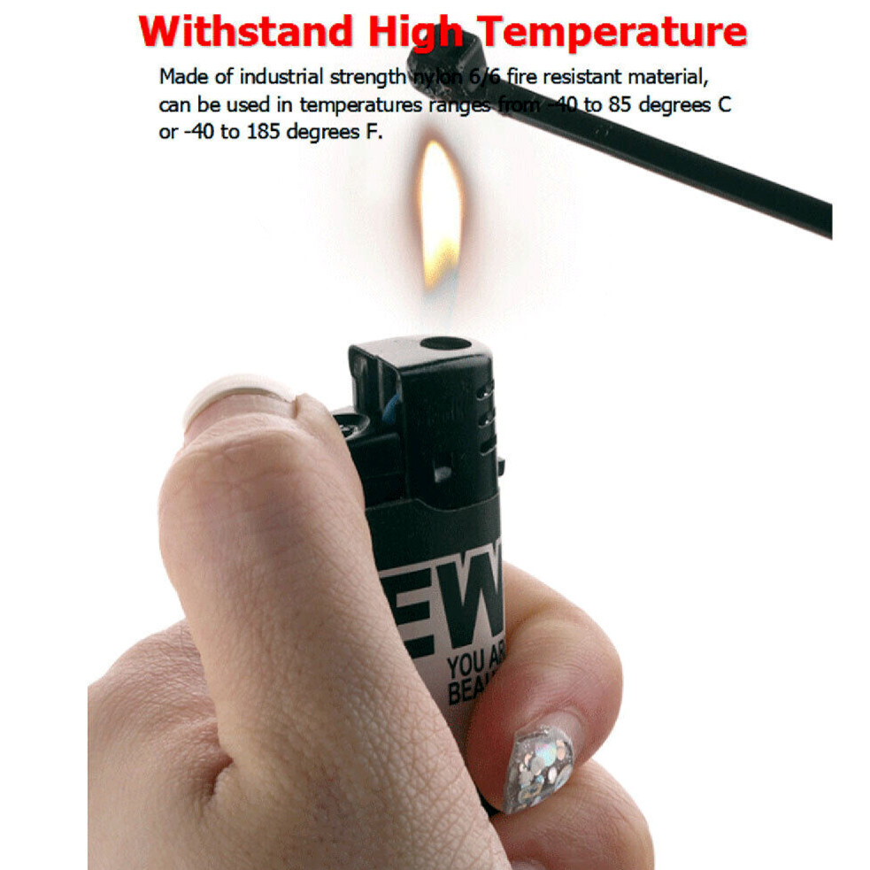 100 BLACK CABLE ZIP TIES Heavy Duty UV Resistant UL 4" 6" 8" 12" 15" 18" 24" 36"