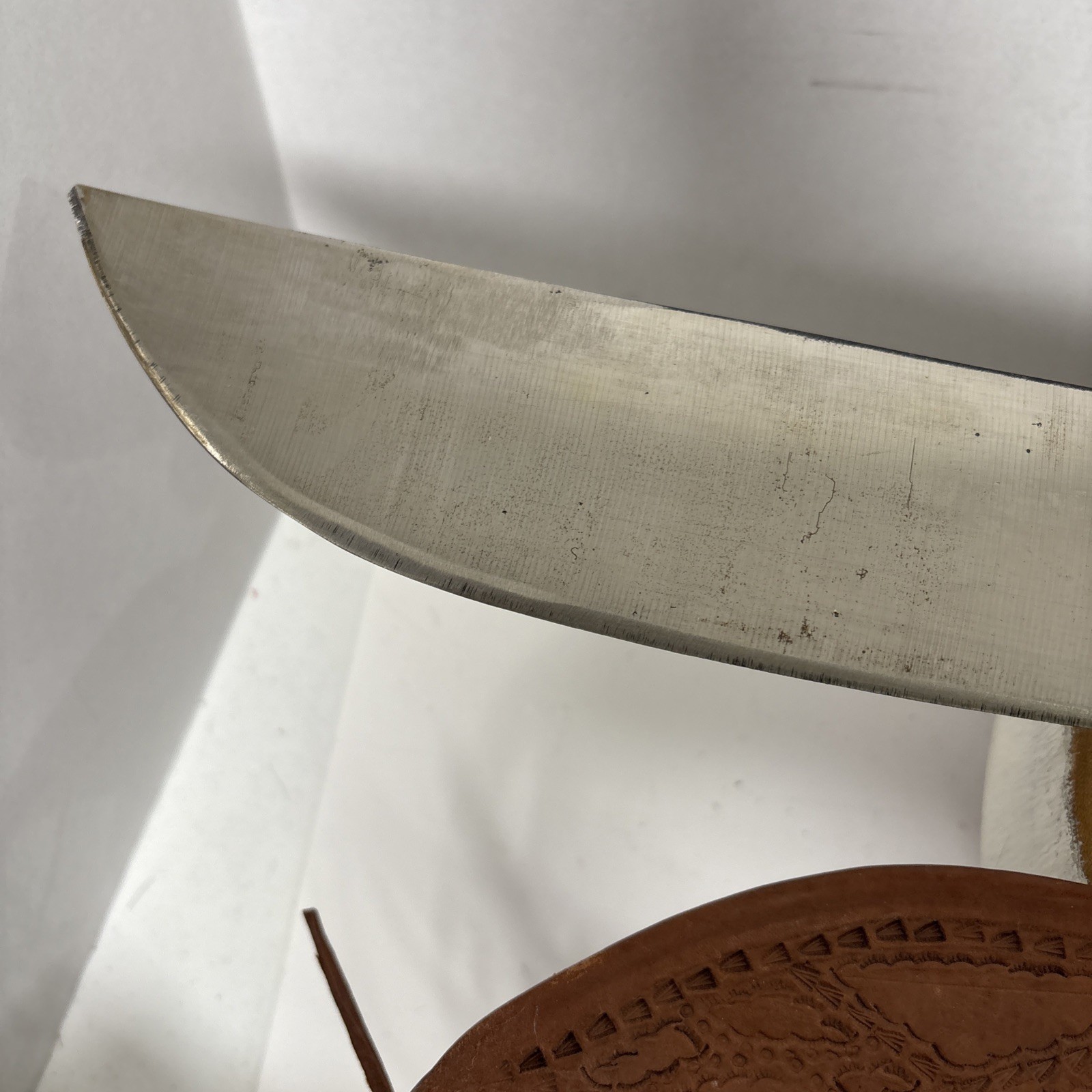 Busque La Marca Colima Guatemala MACHETE W/ Leather Sheath 18” Central American