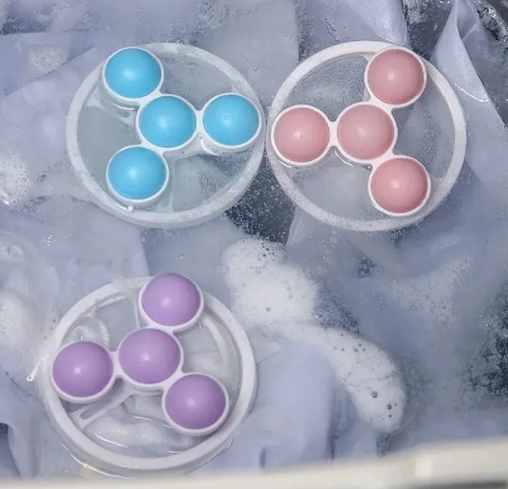 3 Reusable Laundry Lint Catcher & Pet Hair Remover Washing Machine Lint Mesh Bag