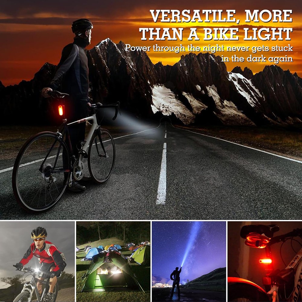 9000LM Super Bright LED Bike Light USB Rechargeable Bicycle Front Rear Headlight