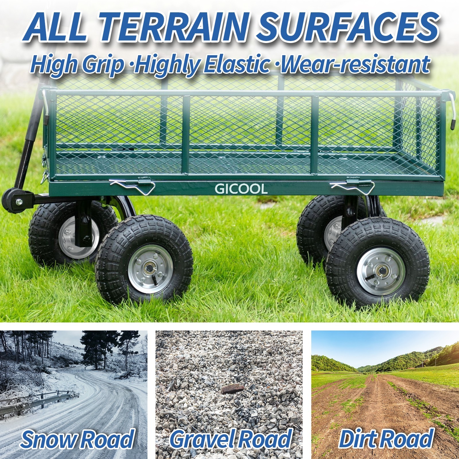 2-Pack 4.10/3.50-4" Tire & Wheel, 10" Pneumatic Tire for Hand Truck Trolley Cart