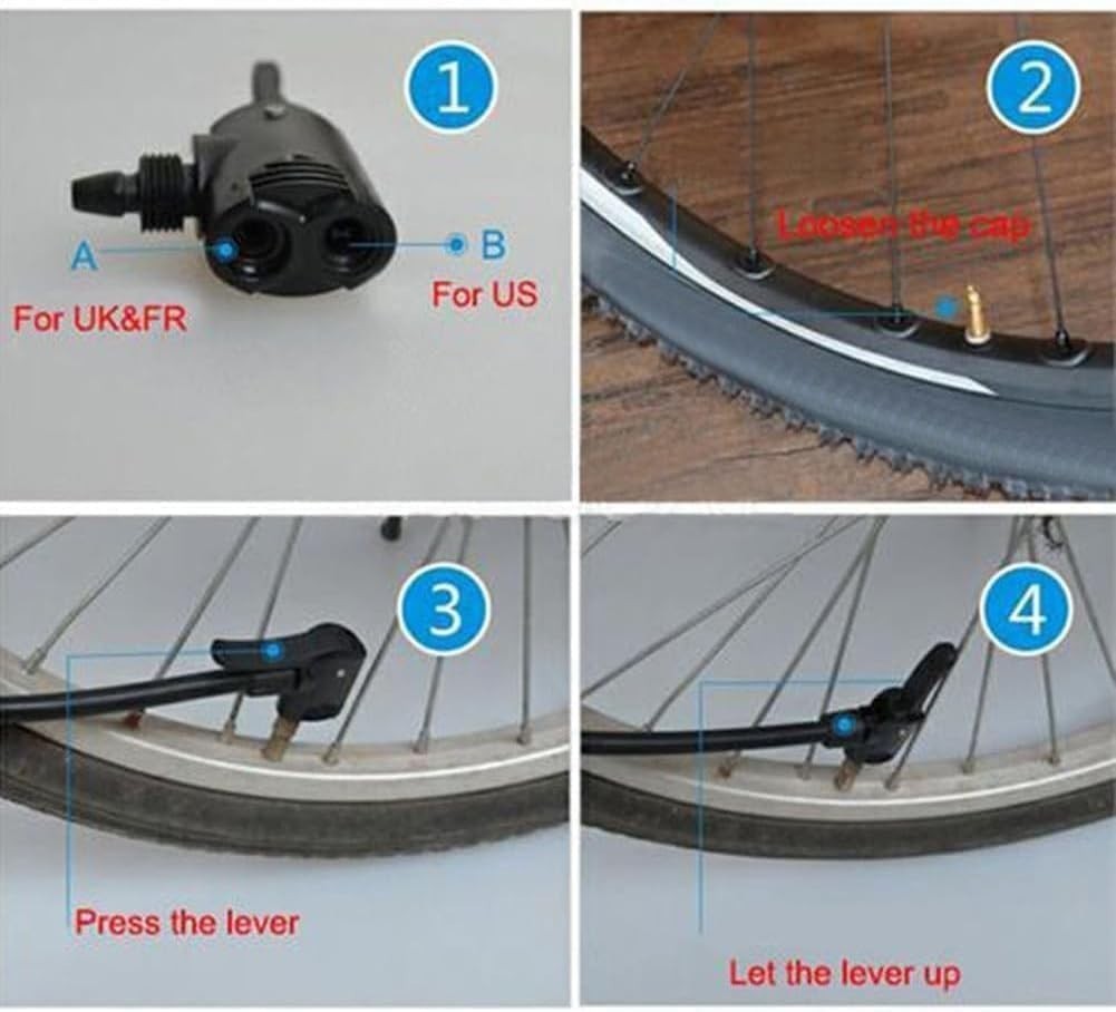 3 in 1 Replacement Dual Head Air Pump Adapter Valve for Bicycle Bike Cycle Tyre