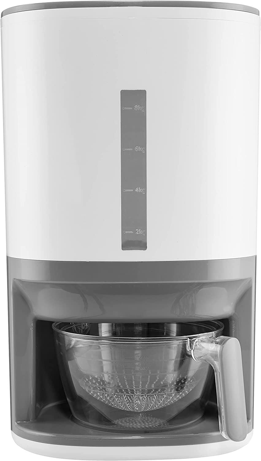 Rice Dispenser - 25 lbs Capacity with Measuring Cup - Airtight Dry Food Storage