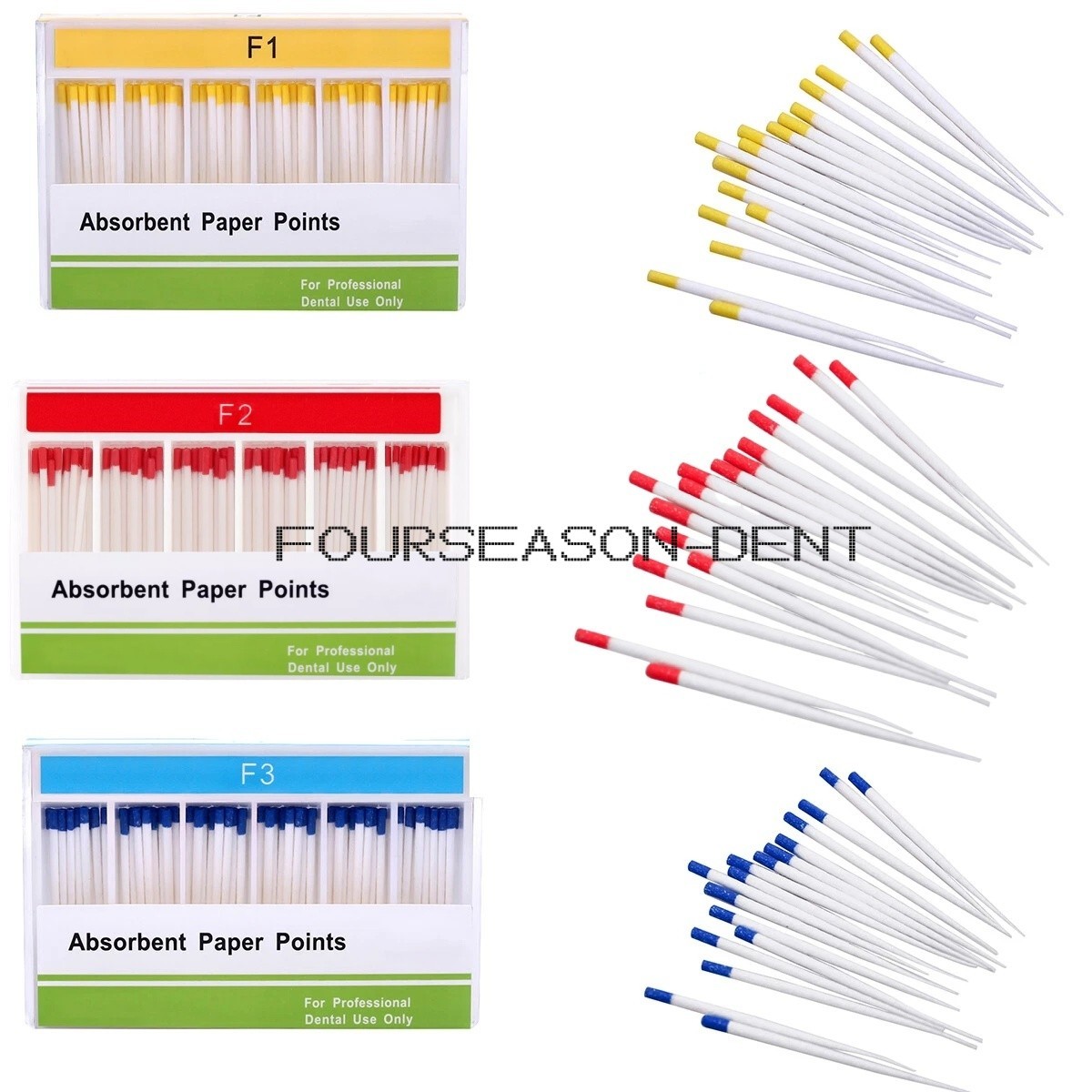 1-100 Dental Root Endodontic Absorbent Paper Points Taper Obturating Point F1-F3