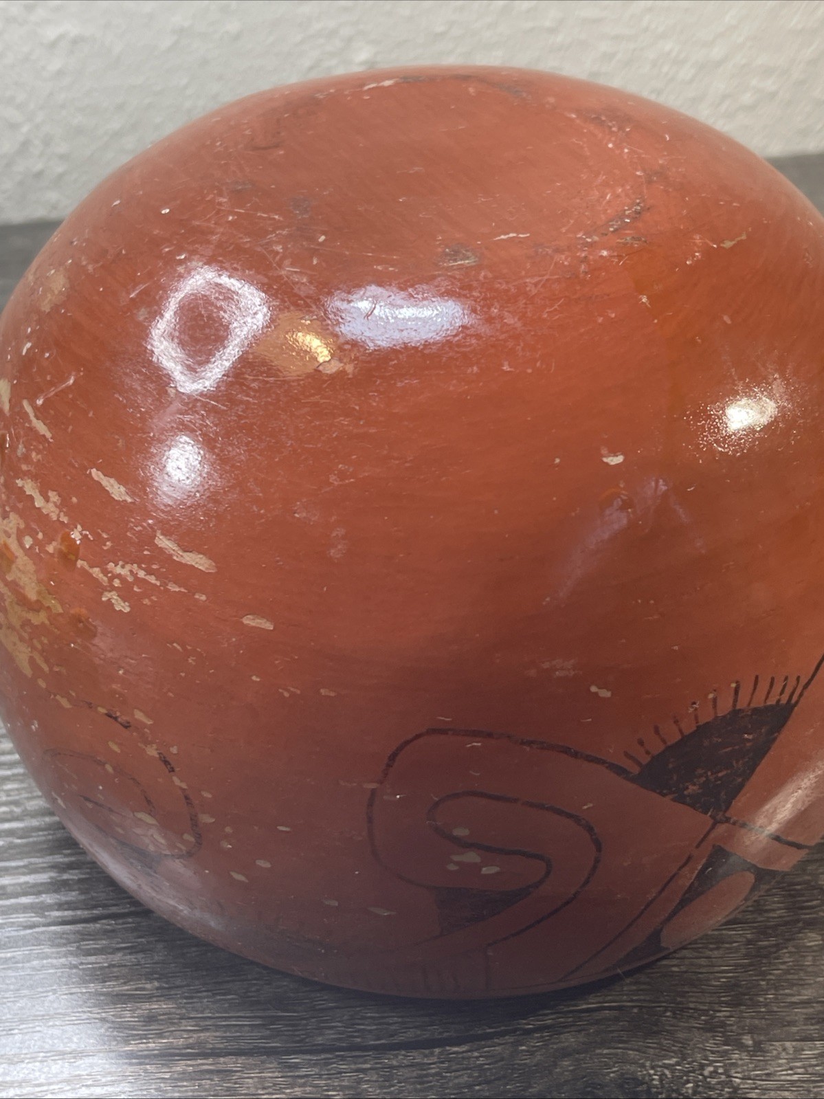 VTG Hopi Native American Hand Painted Vessel Jar Bowl Pottery Unsigned6”x4”tall￼