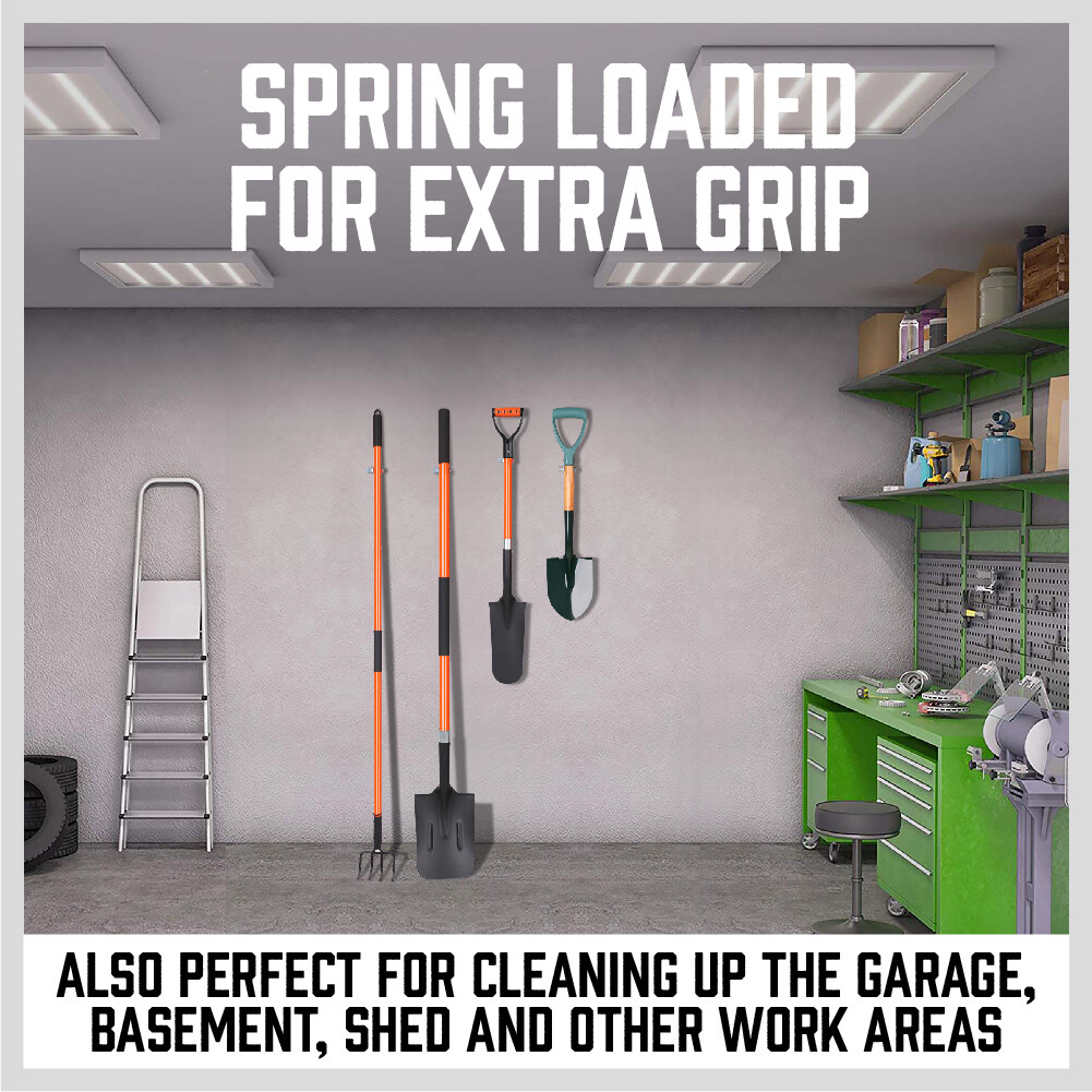 10 Pack Shovel Holder Wall Mount Garden Tool Organizer Broom Mop Spring Grip H-D