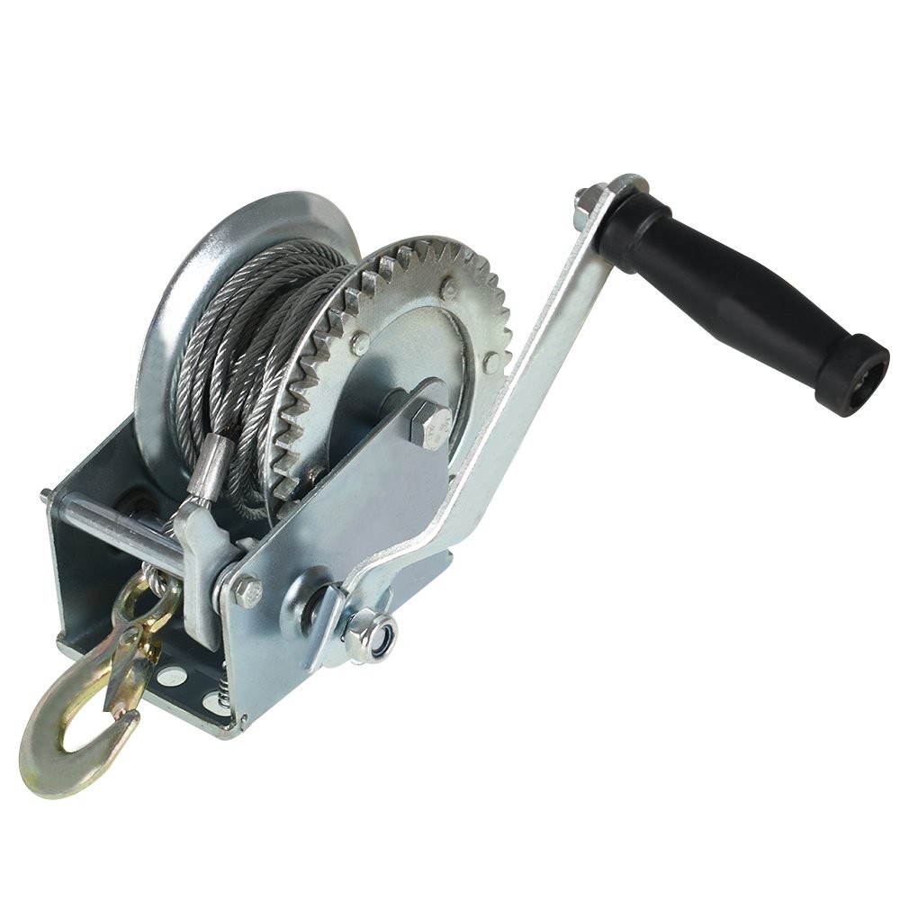 1600lbs Hand Winch Boat Winch Hand Crank Winch With 32ft Cable Manual Winches