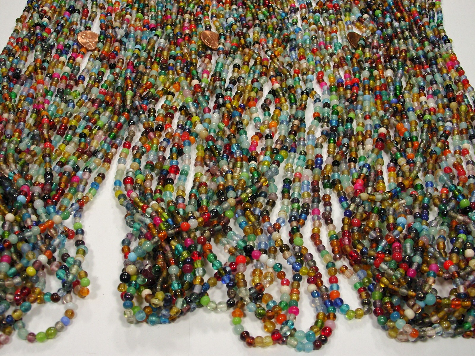 30 Strands 36" India Handmade Assorted Color Glass Beads Wholesale Bulk (CT-52)