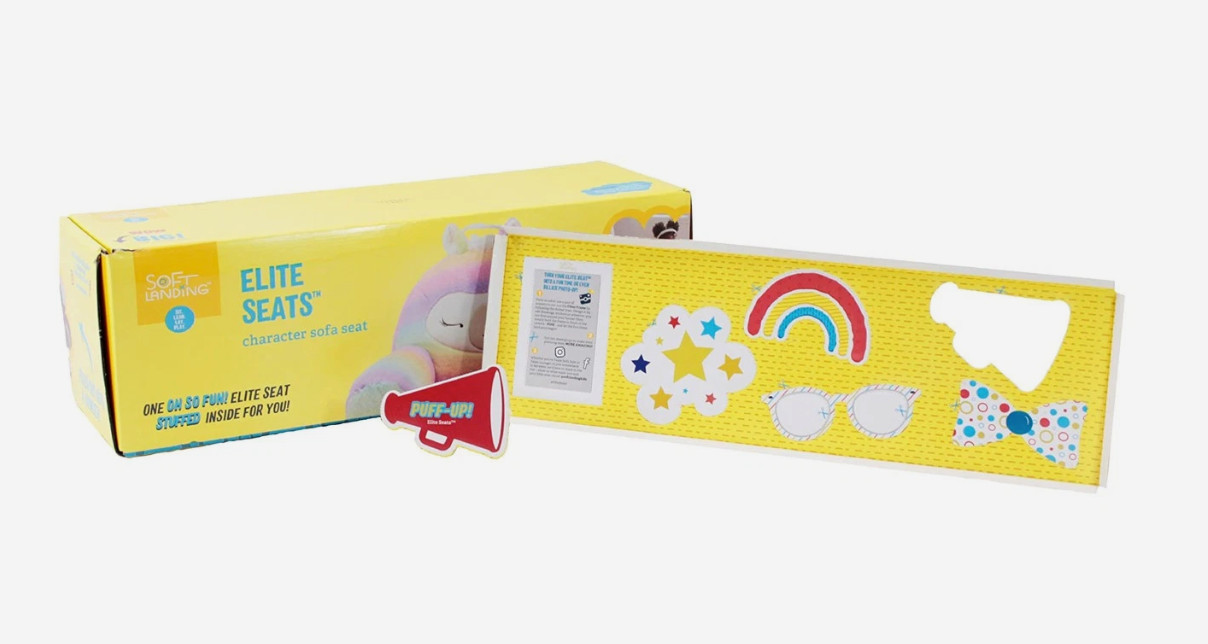 Soft Landing Kids Cow-Print Fold-Out Sleeper Sofa - Plush Lounger & Chair in One