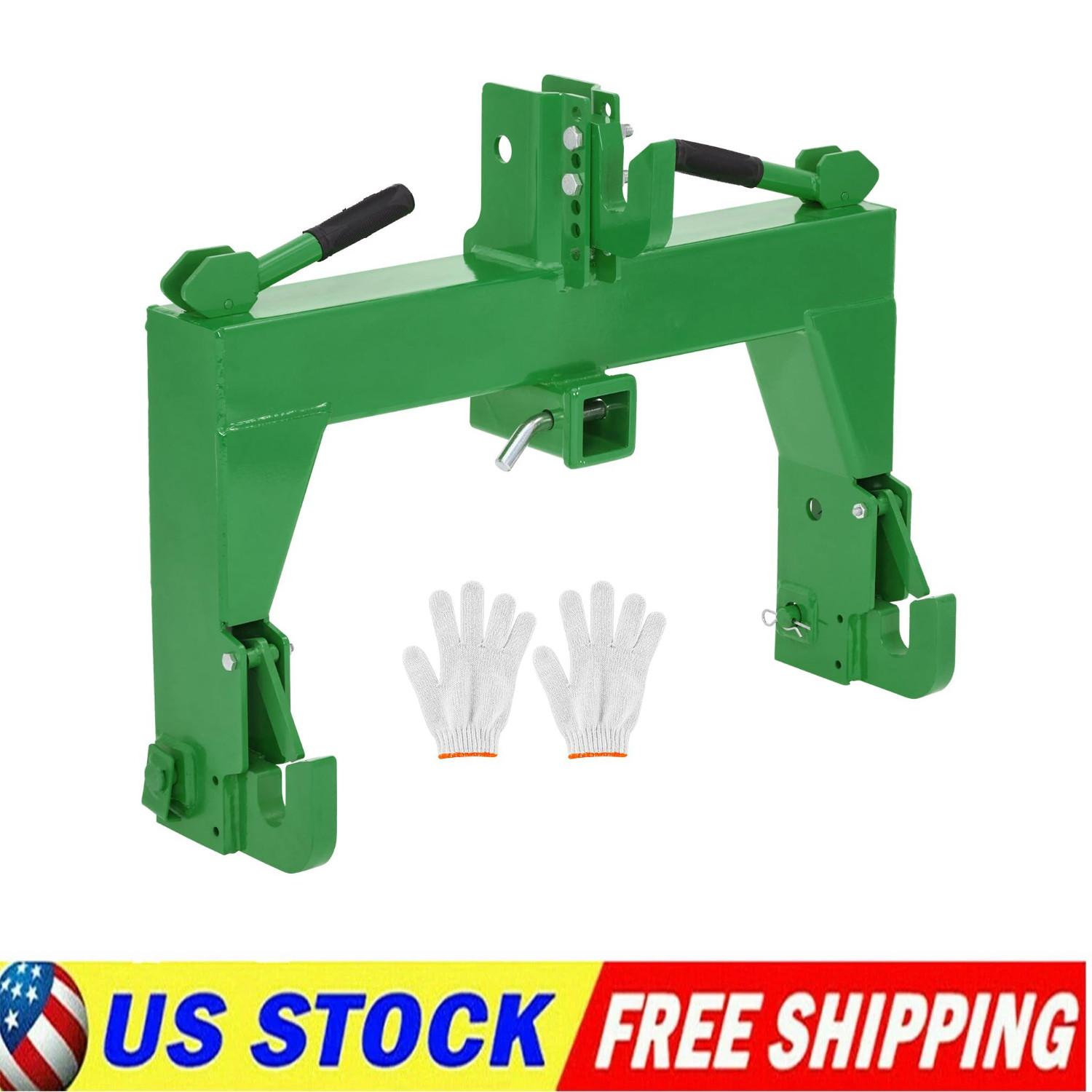 3 Point Quick Hitch for Category 1 & 2 Tractor 3000 Lbs w/ 2'' Receiver 5 Level