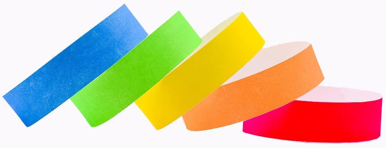 200Pcs ¾” X 10” Paper Wristbands Colors Waterproof Neon Wrist Bands, Lightweight