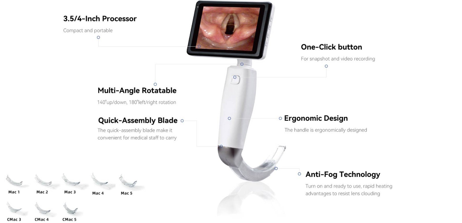 VLD4 Video Laryngoscope - FDA - Same Day Shipment