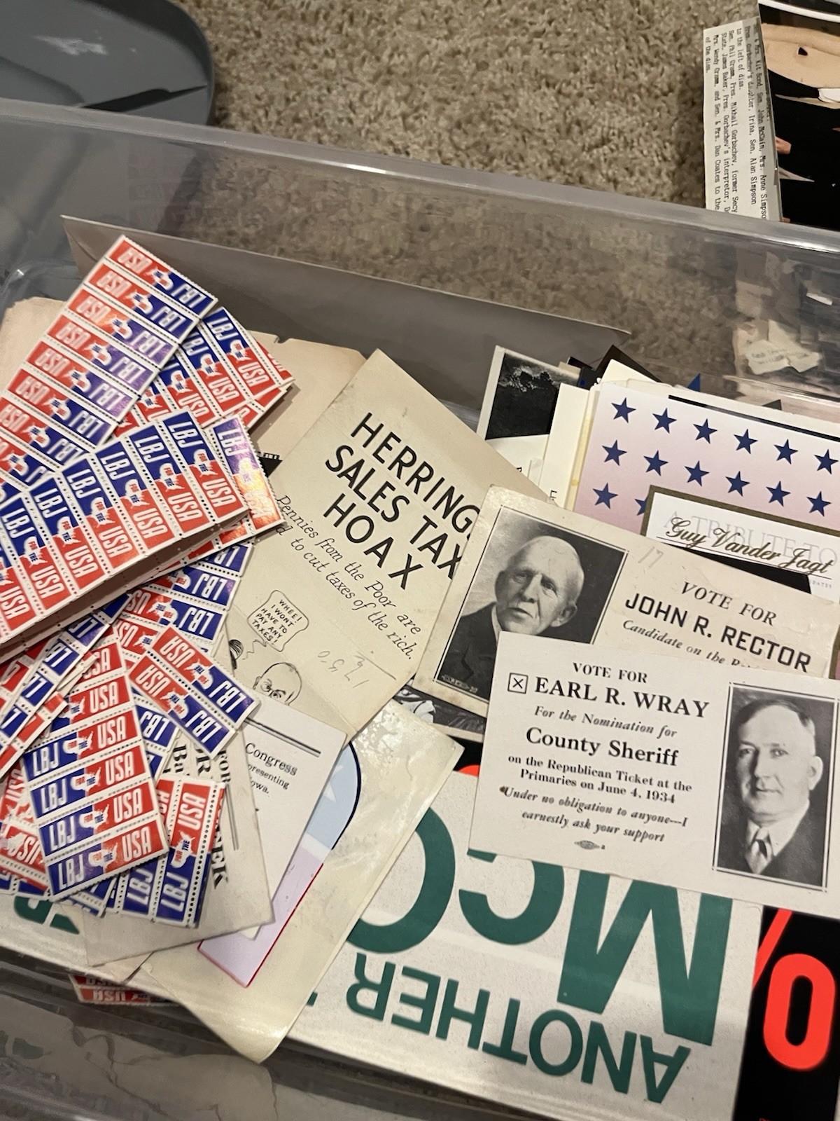 Political Ephemera Lot Paper, Pins, Collectibles, Stickers, Match By The Pound!