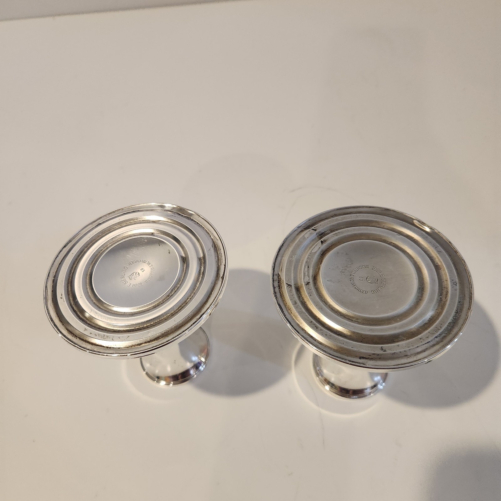 Pair of Towle Sterling Silver #50 Weighted & Reinforced Candlestick Holders