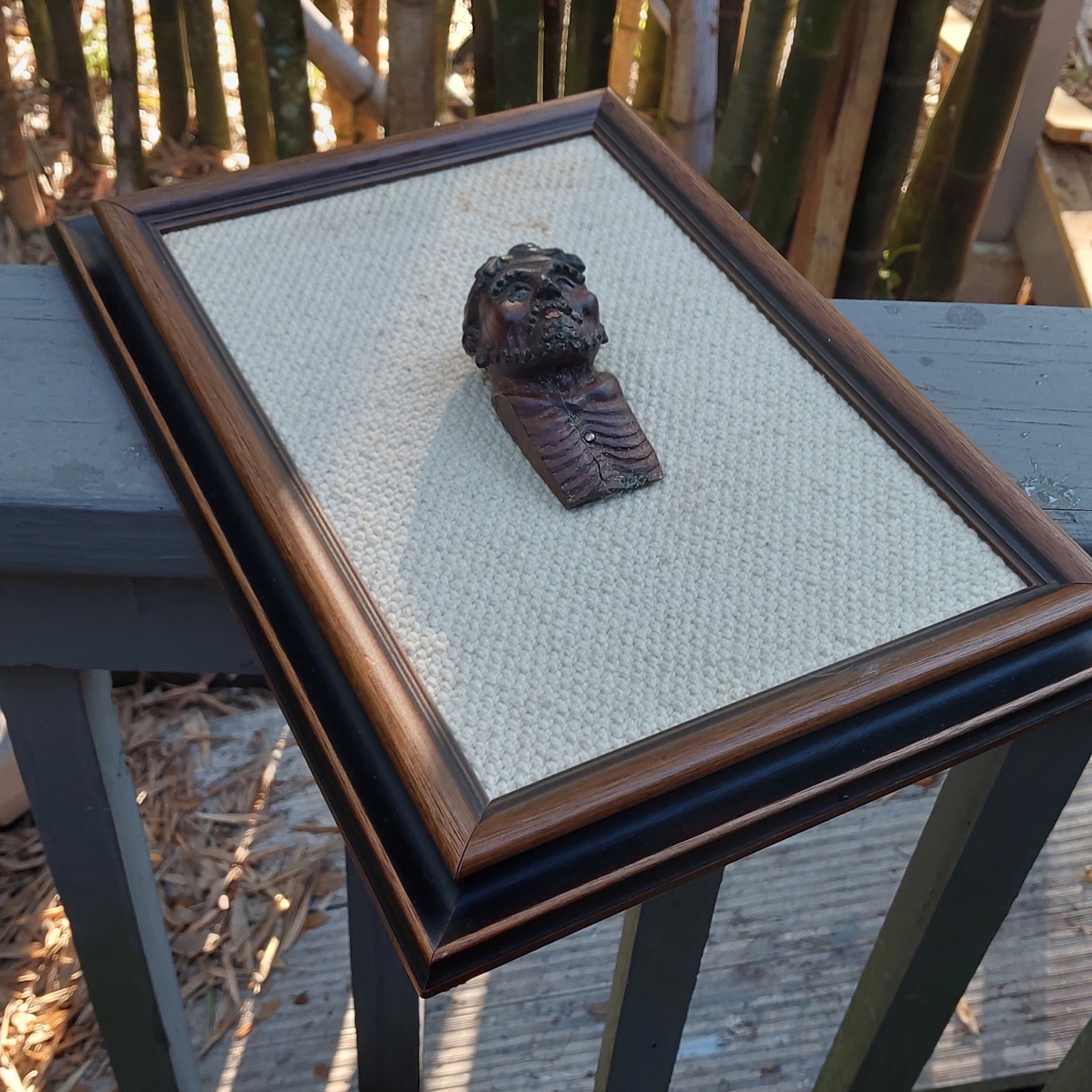 Antique Carved Man Wood Victorian Salvage Architectural Furniture Trim Picture