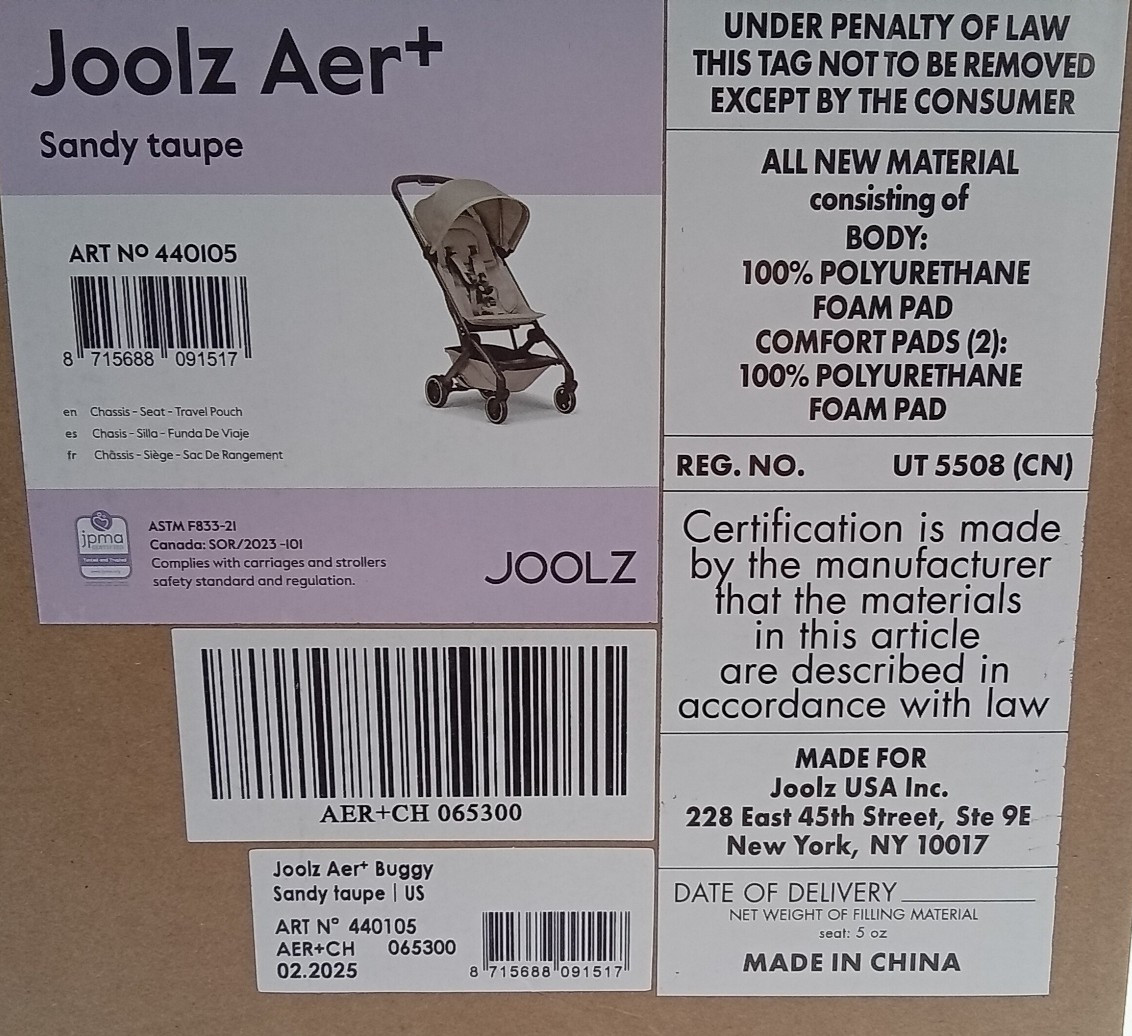 Joolz AER+ Lightweight & Compact Travel Stroller Sand Taupe