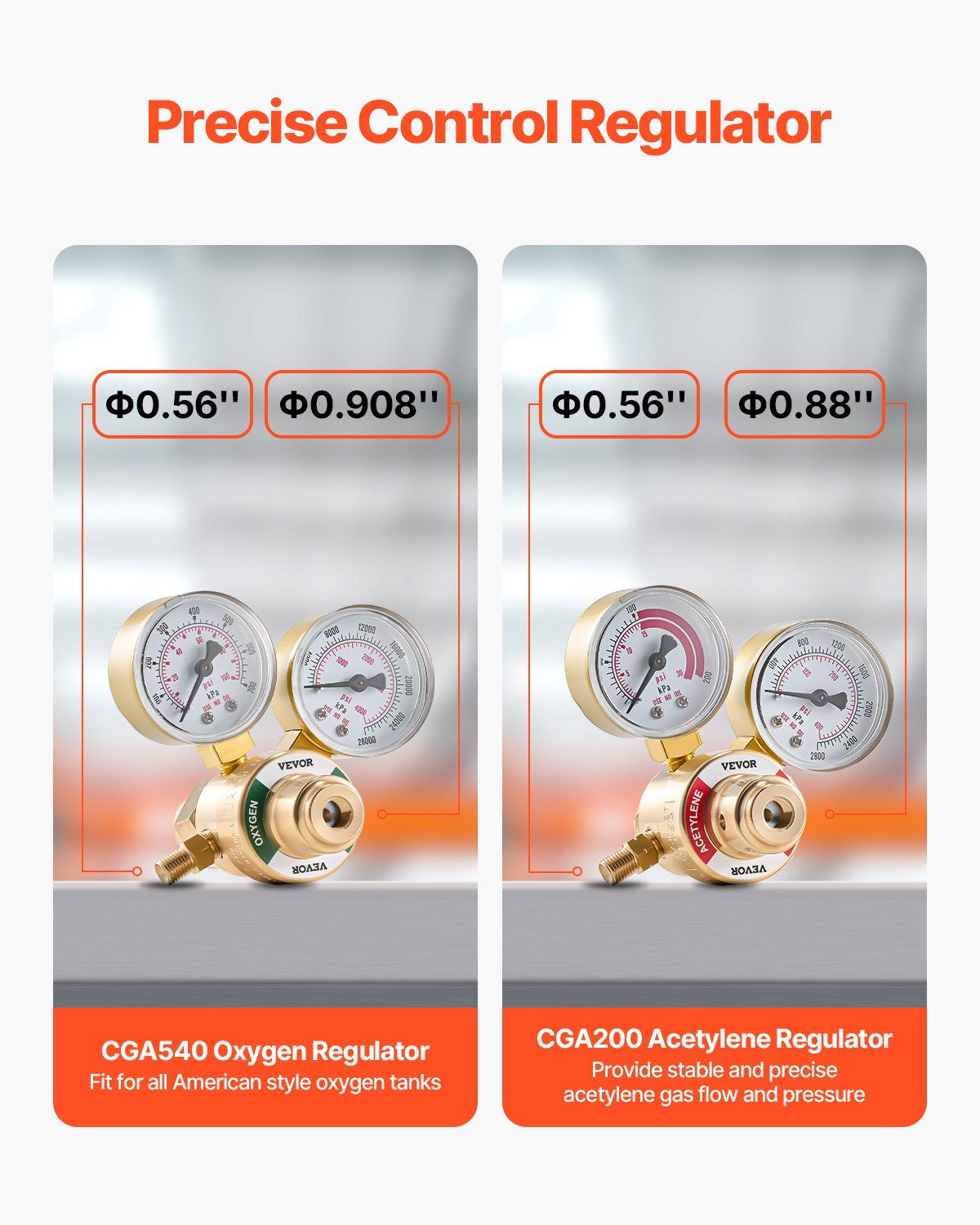 VEVOR Oxygen Acetylene Torch Kit 14PCS Gas Welding & Cylinder Holder 177'' Hose