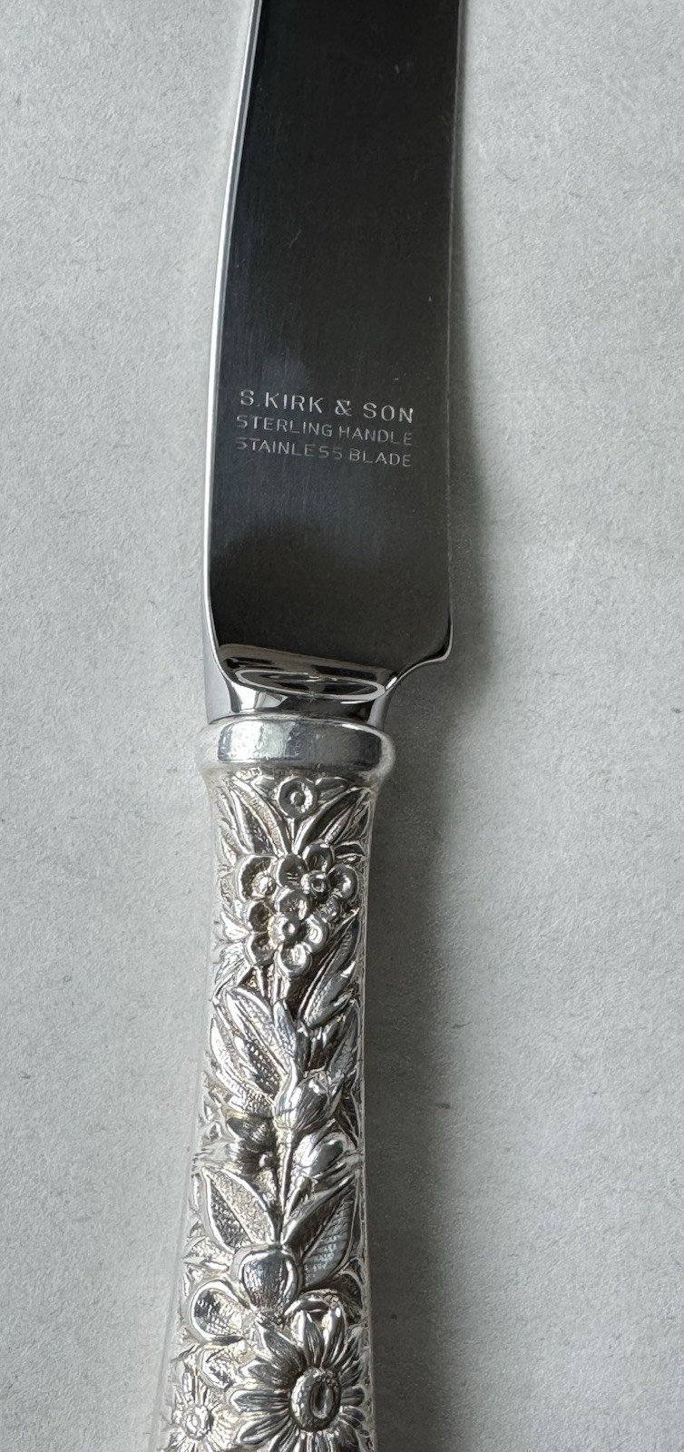 Vintage Kirk & Son Repoussé 4-Pc Place Setting Sterling Flatware Repousse