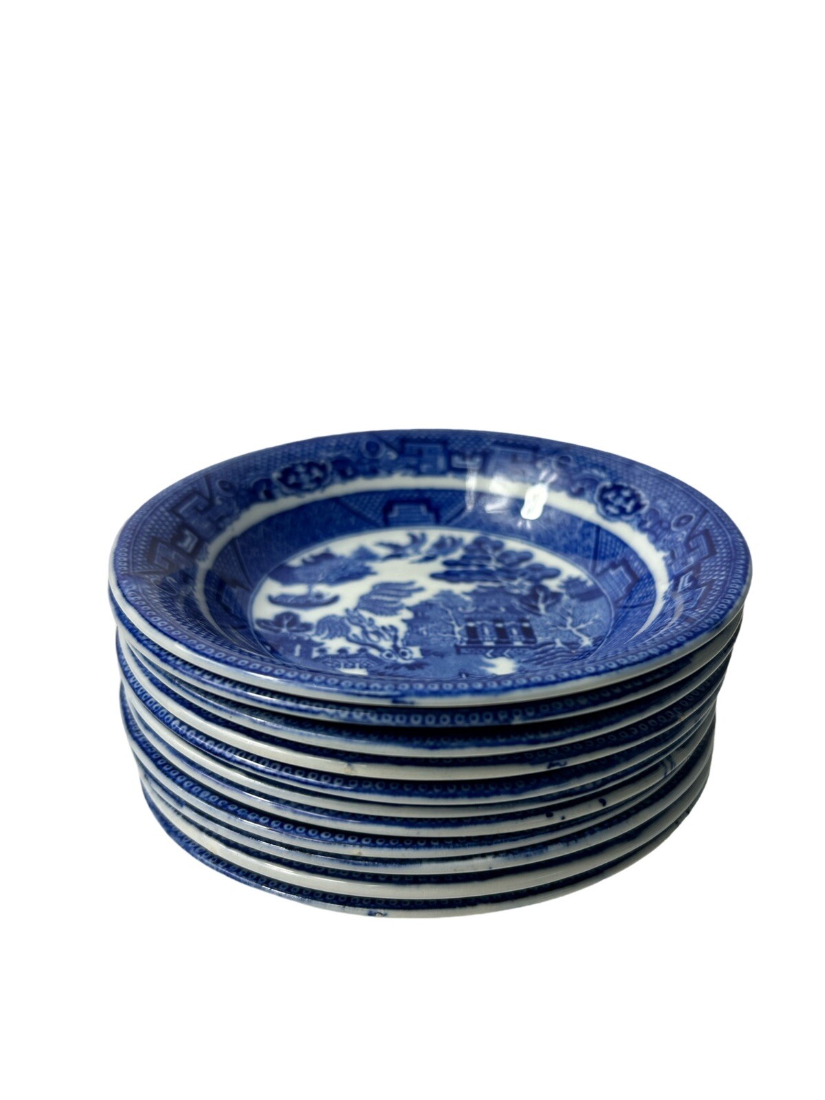 Allerton’s Willow Flow Blue 5" Antique Dessert Bowls Lot Set Of 11
