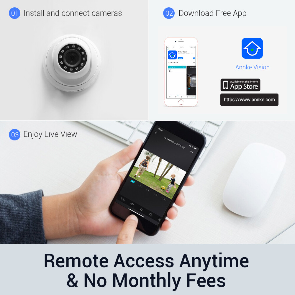 ANNKE 8CH 5MP Lite DVR Outdoor 1080P Security Camera System AI Detection H.265+