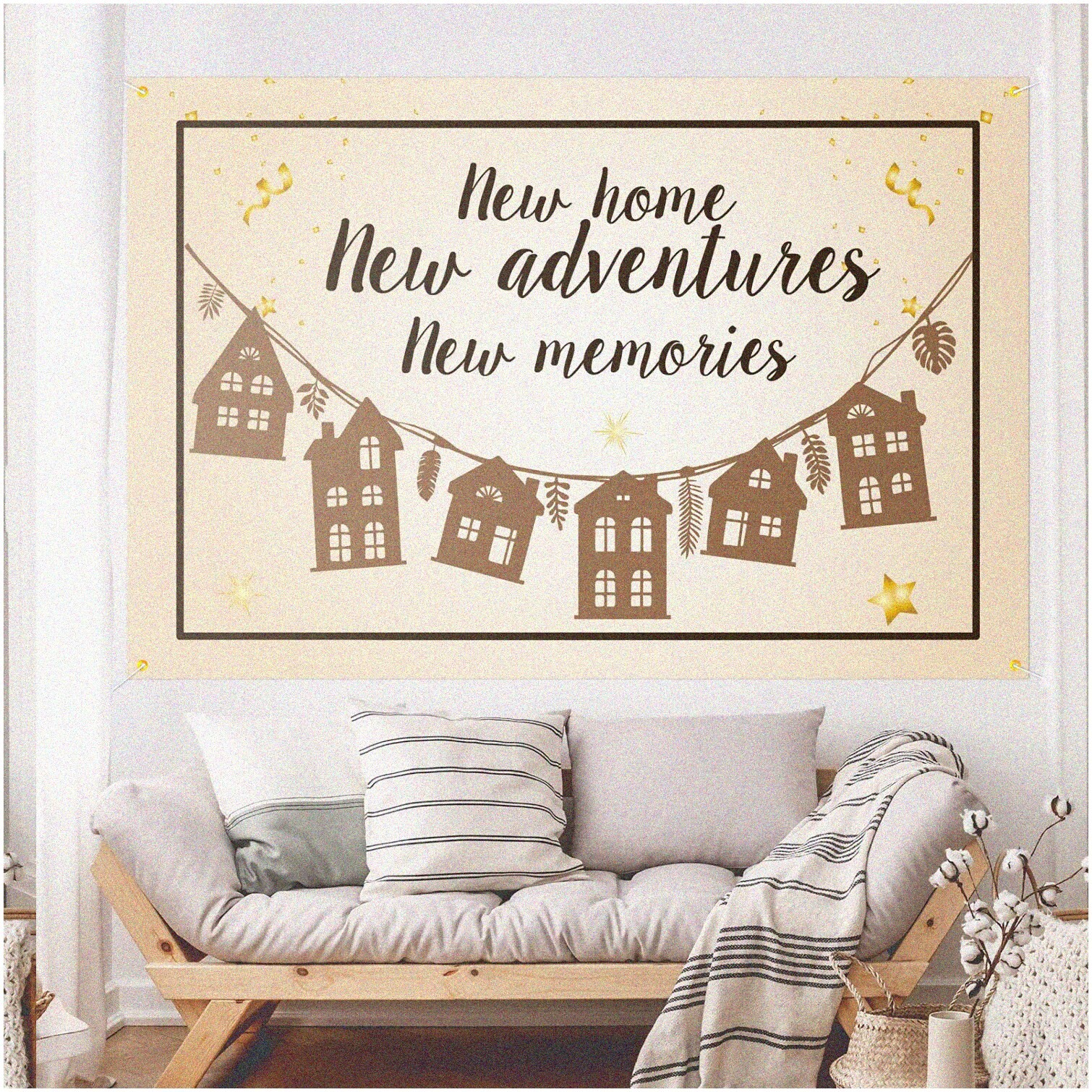 Brown Housewarming Party Backdrop for Memoriescape