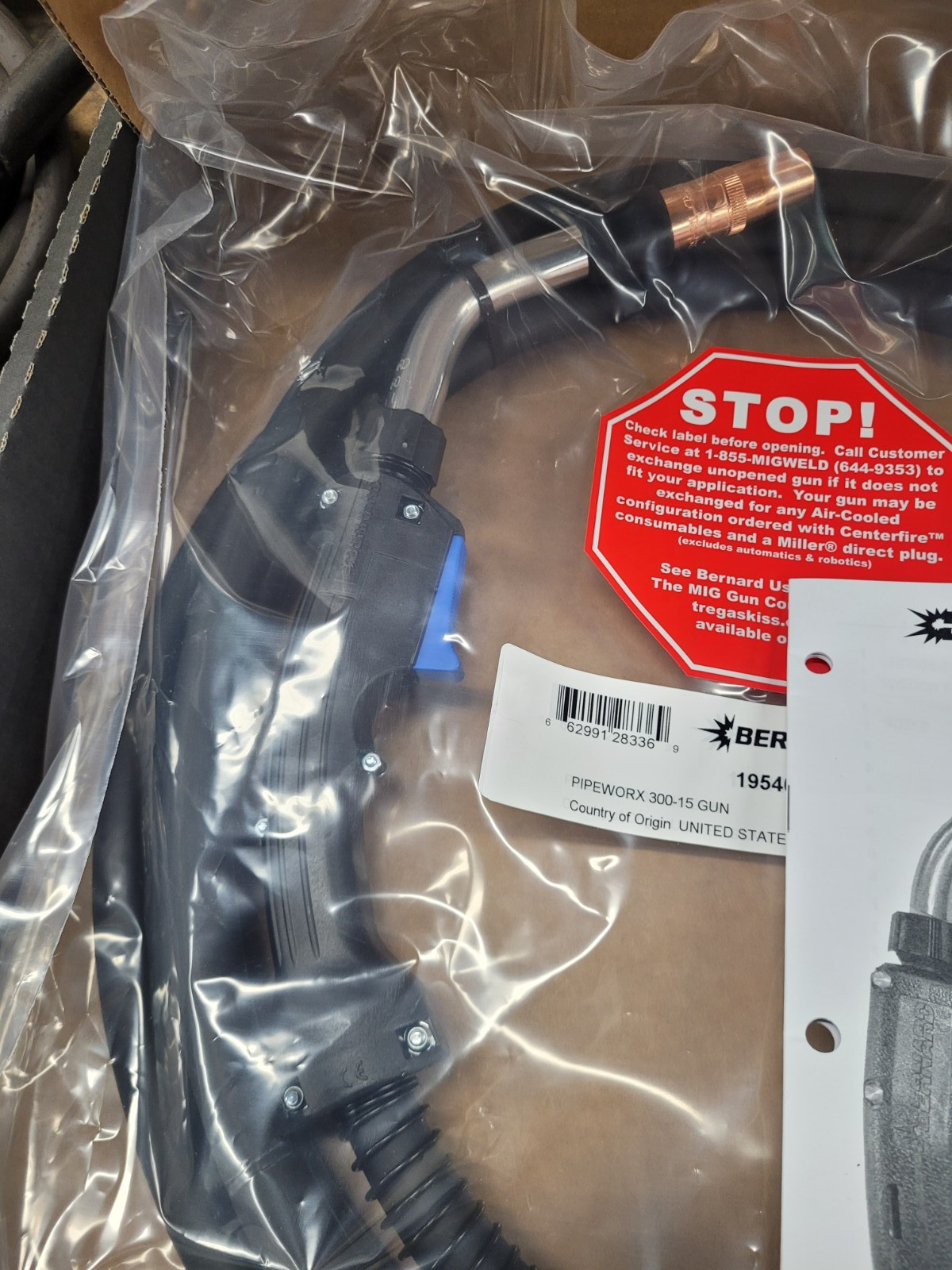 Bernard 195400 Pipeworx 300Amp-15Ft Mig Welding Gun